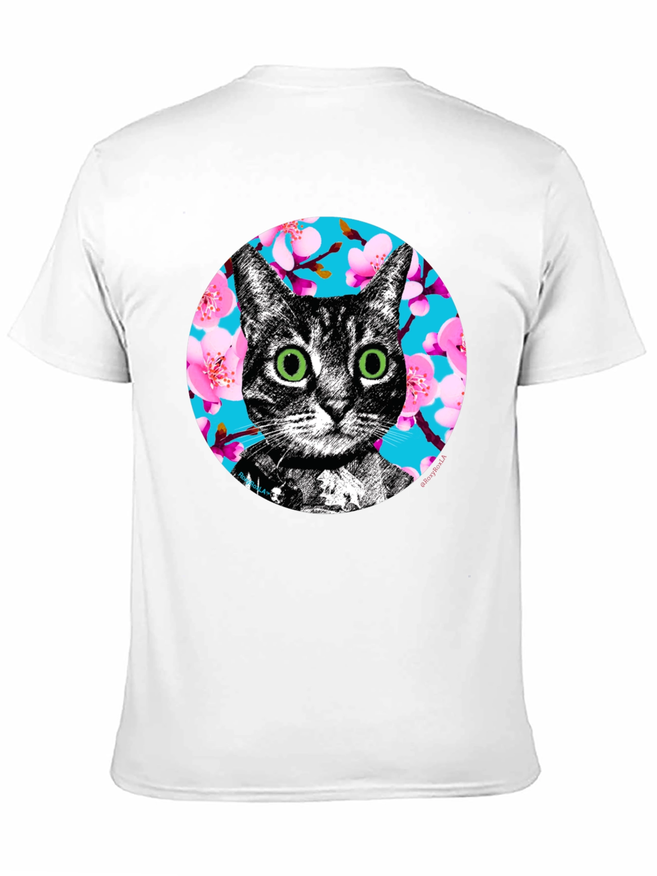 Cat Cherry Blossom Graphic Tee