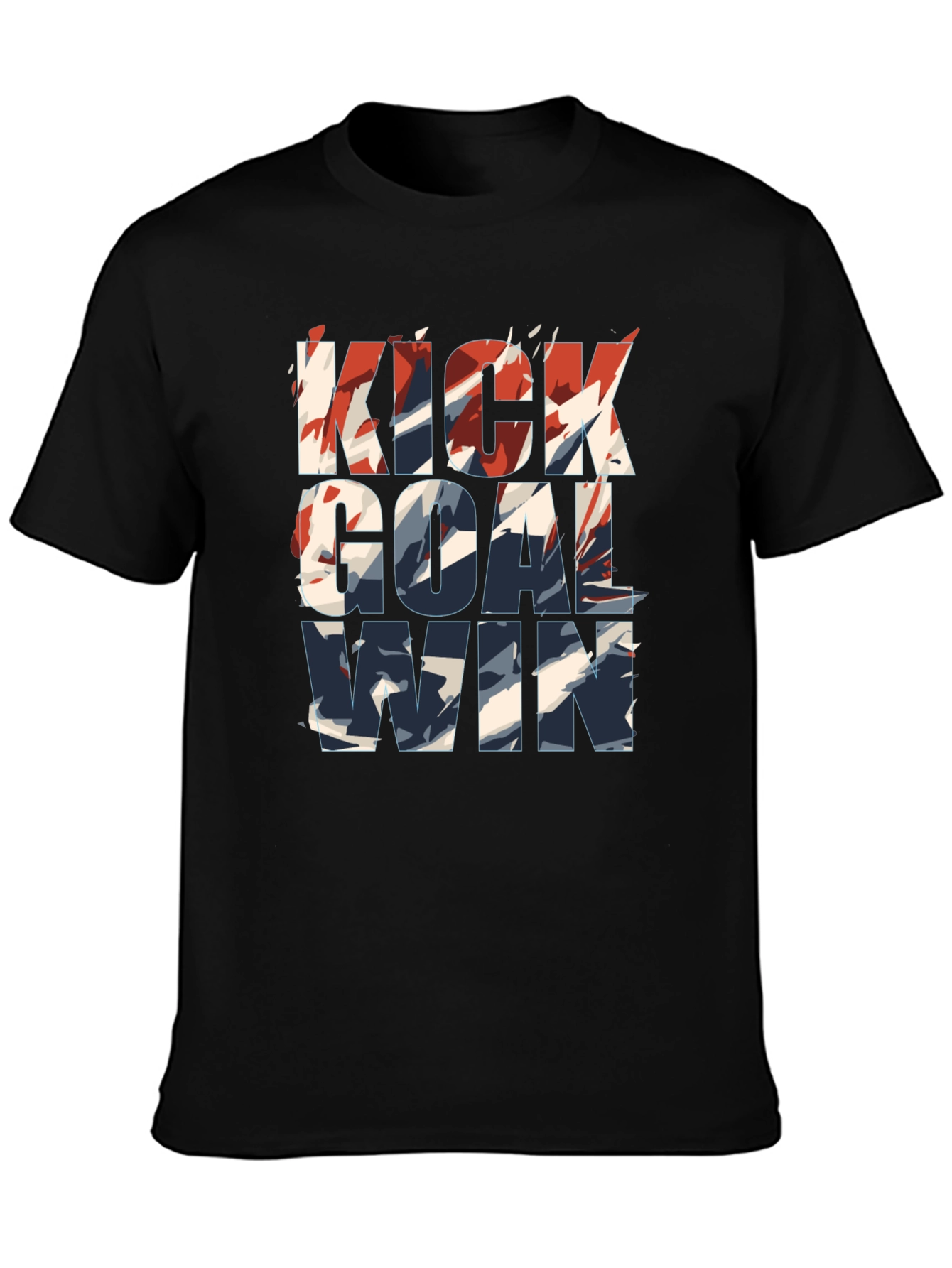 Kick Goal Win Graphic Tee - Trendy Soccer Shirt