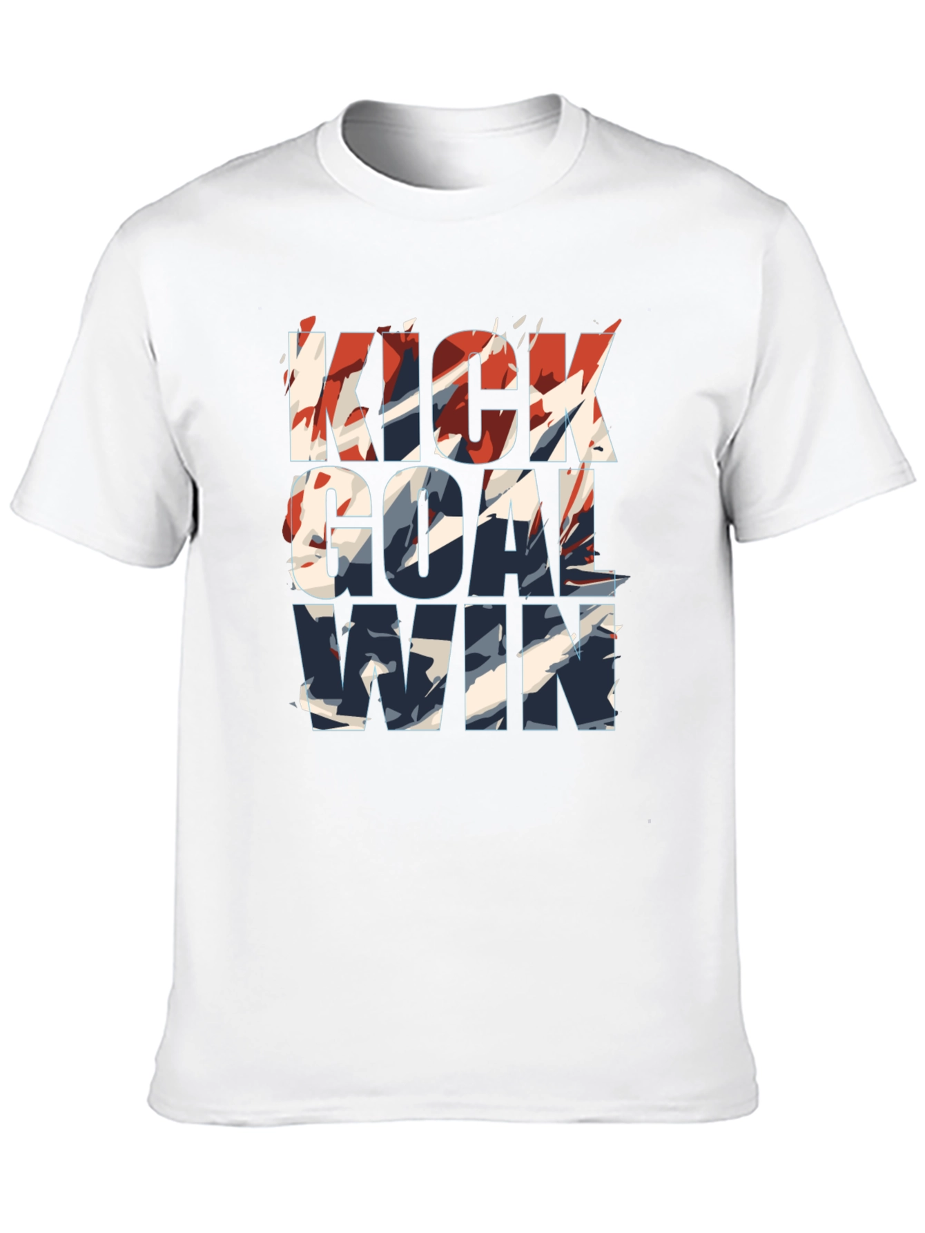 Kick Goal Win Graphic Tee - Trendy Soccer Shirt