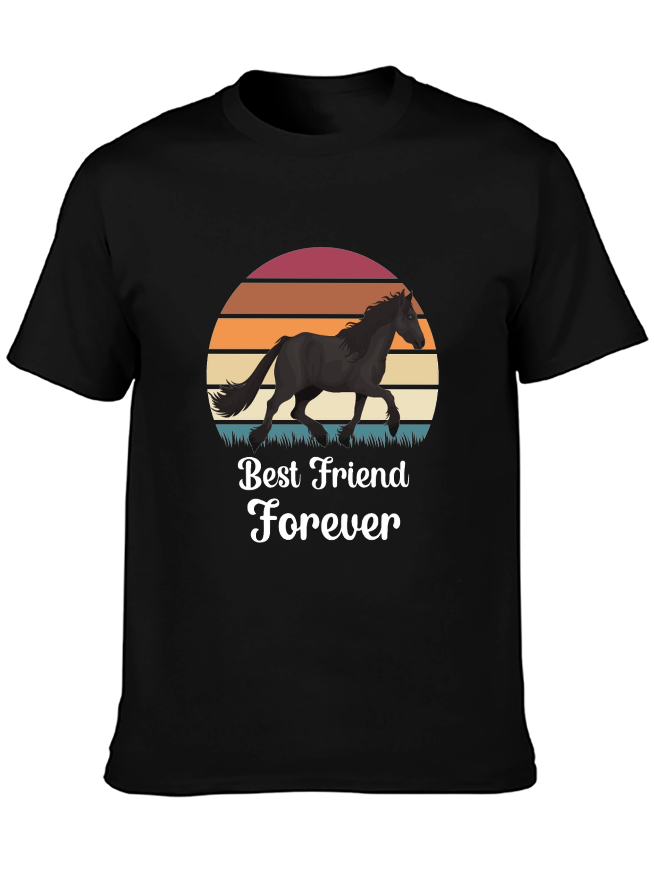 Best Friend Forever Black Horse Graphic Tee