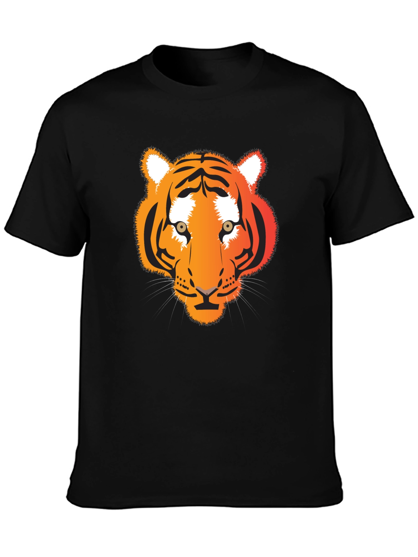 Tiger Graphic Tee - Black Cotton T-Shirt