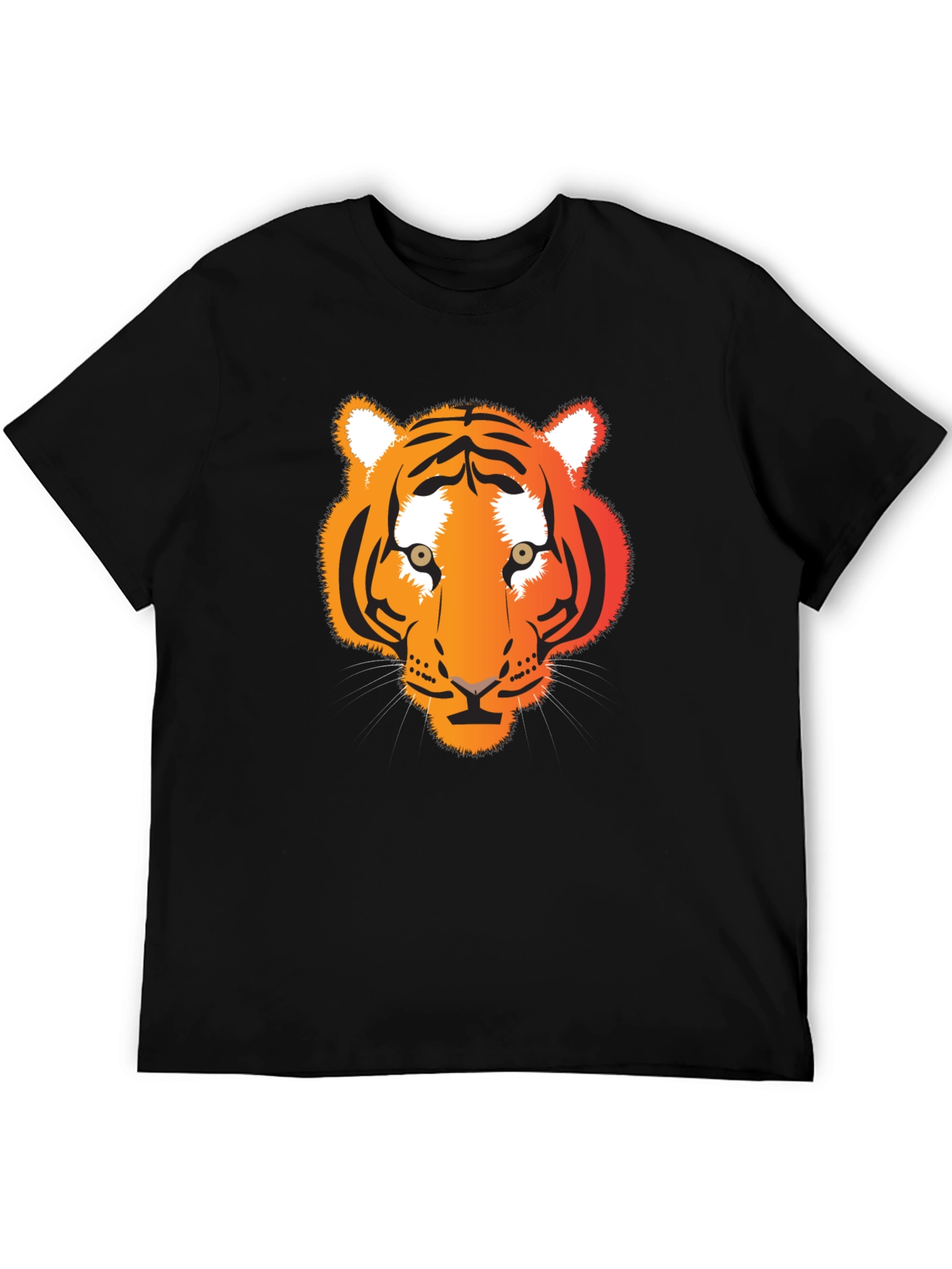 Tiger Graphic Tee - Black Cotton T-Shirt