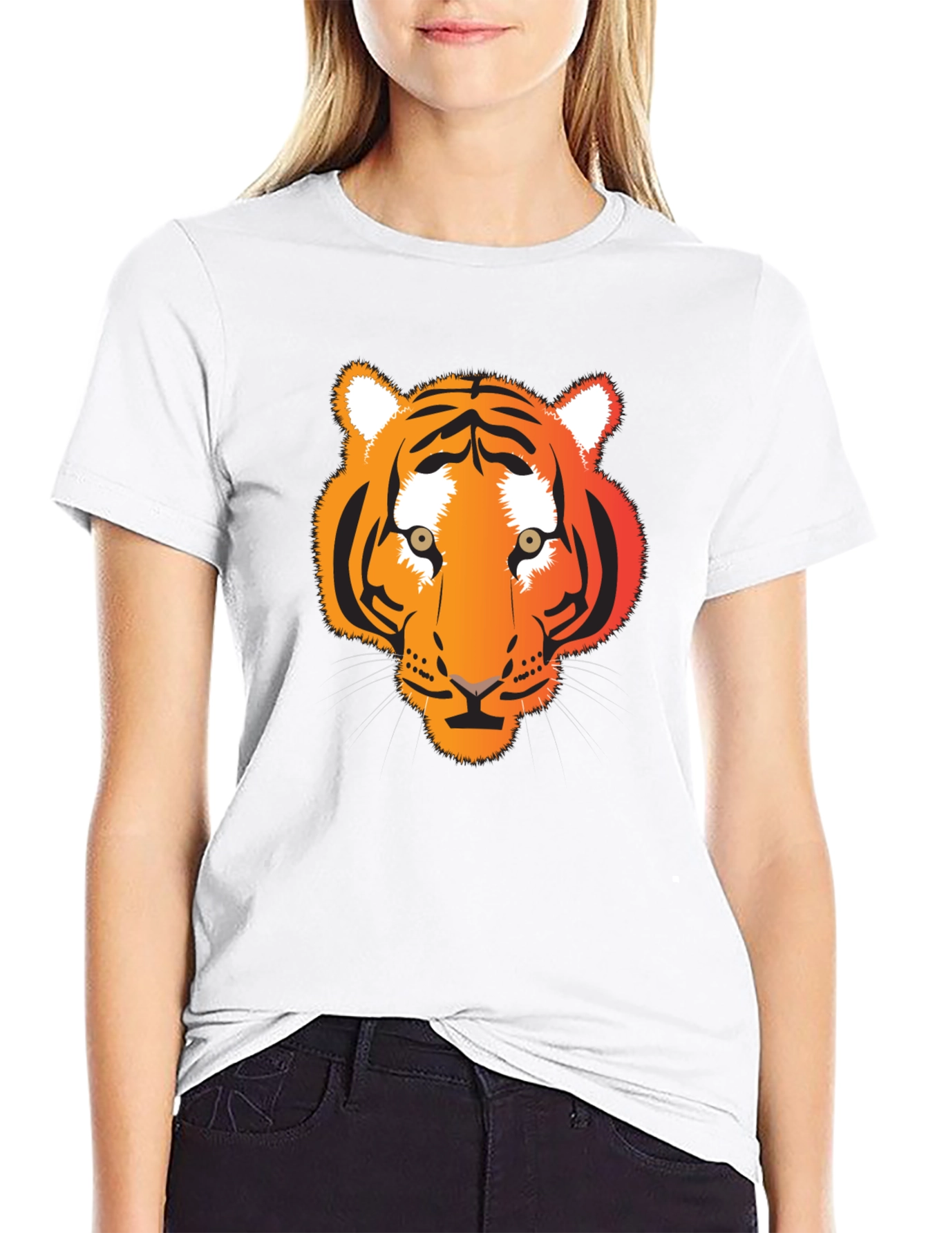 Tiger Graphic Tee - Black Cotton T-Shirt