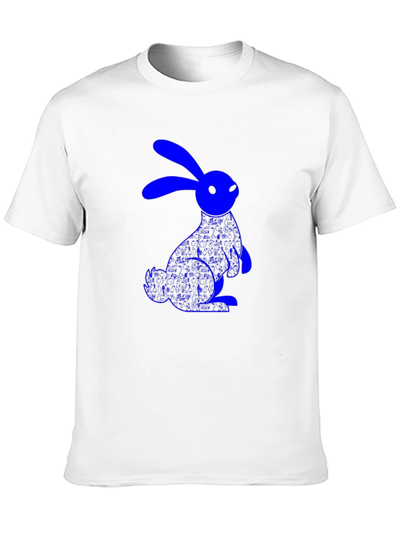Blue Bunny Graphic Black T-Shirt