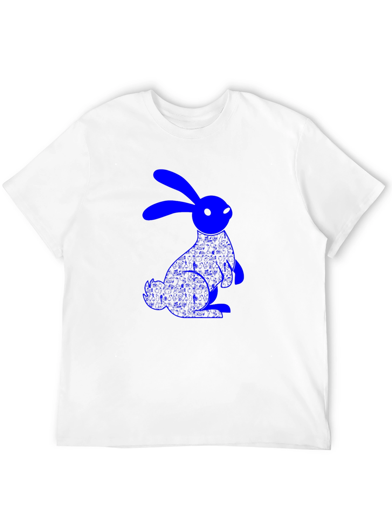 Blue Bunny Graphic Black T-Shirt