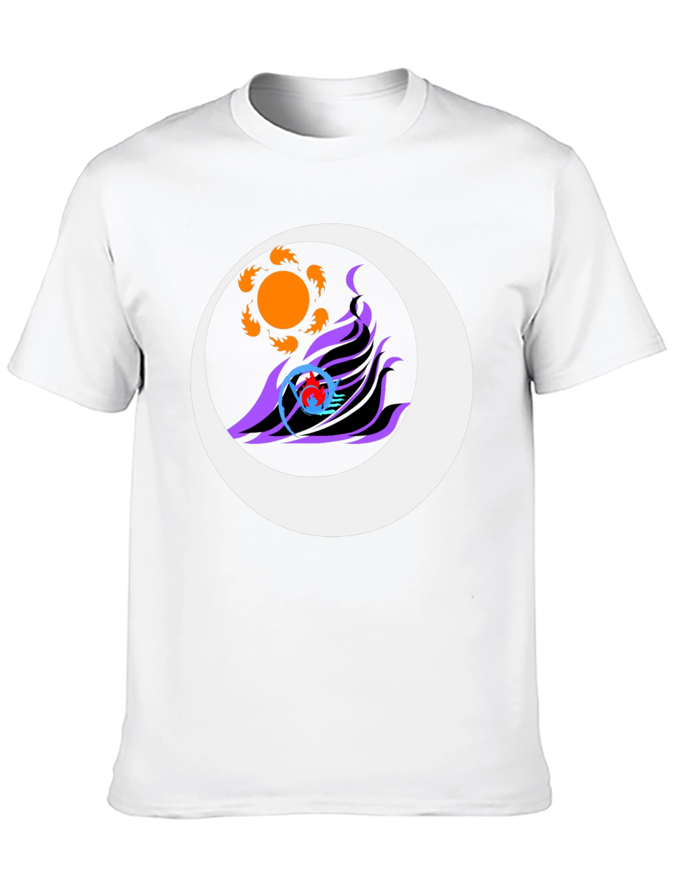Sun & Moon Graphic Tee - Black Casual Style