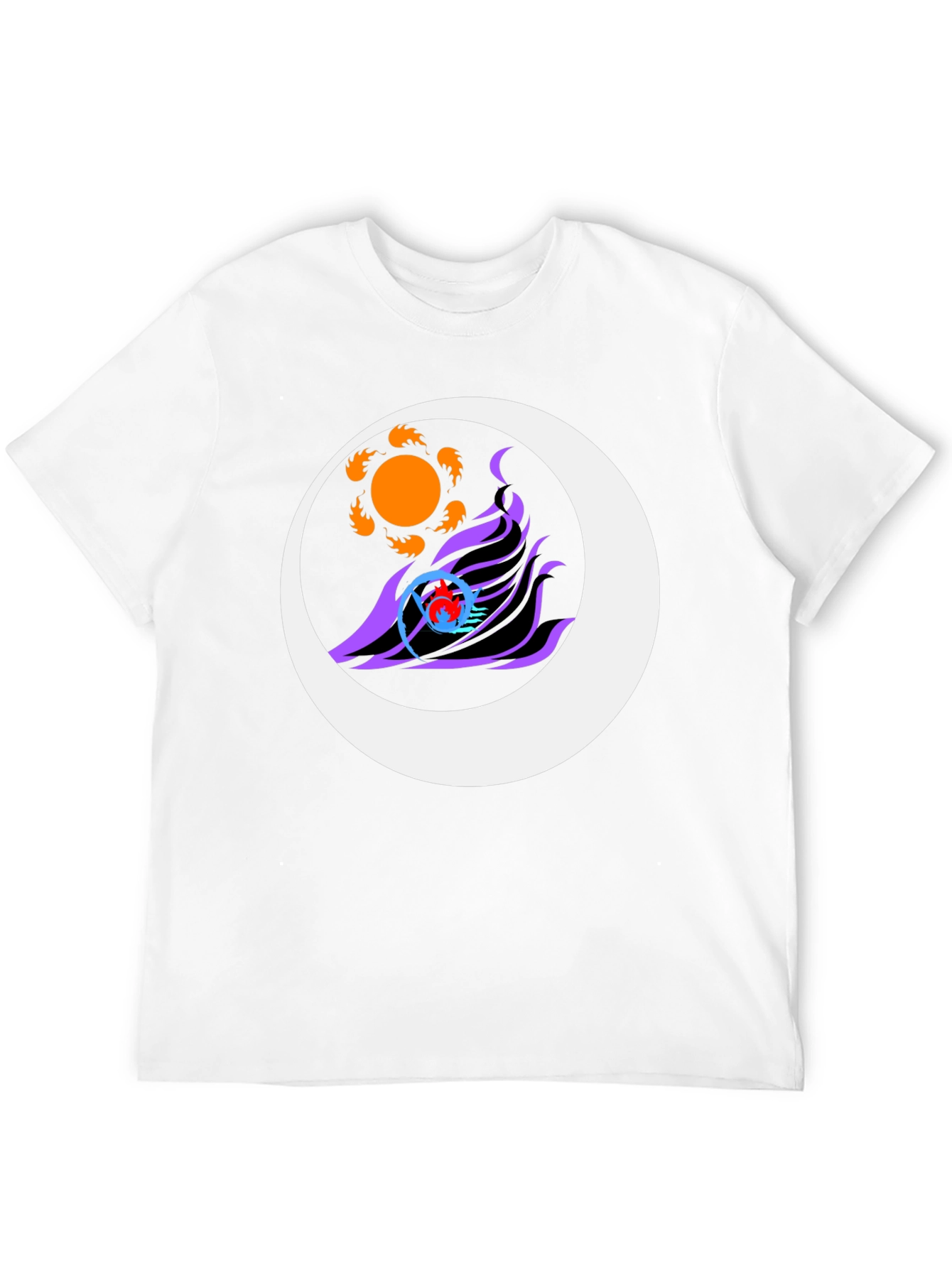 Sun & Moon Graphic Tee - Black Casual Style