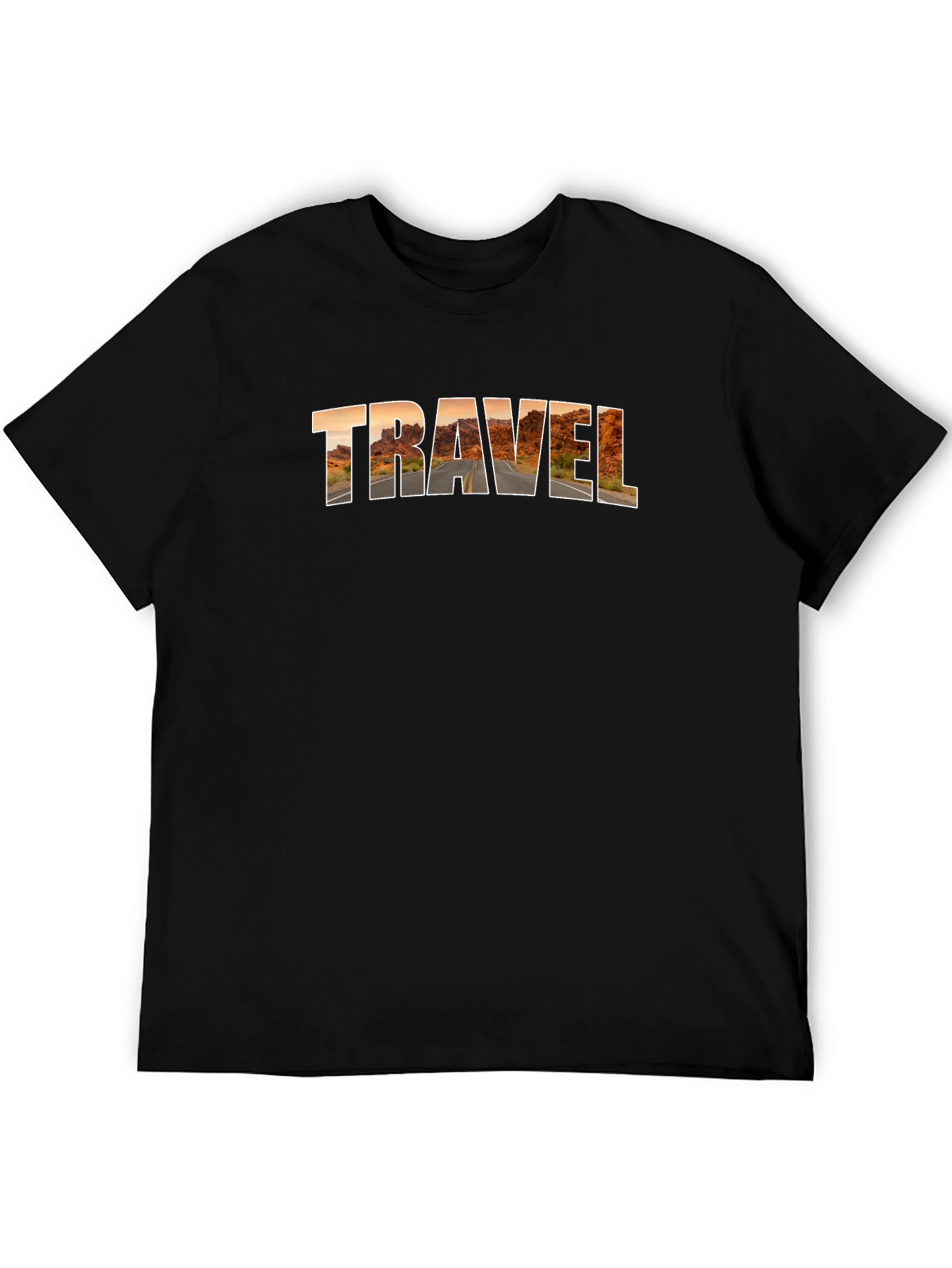 Travel Graphic Tee - Black Short Sleeve T-Shirt