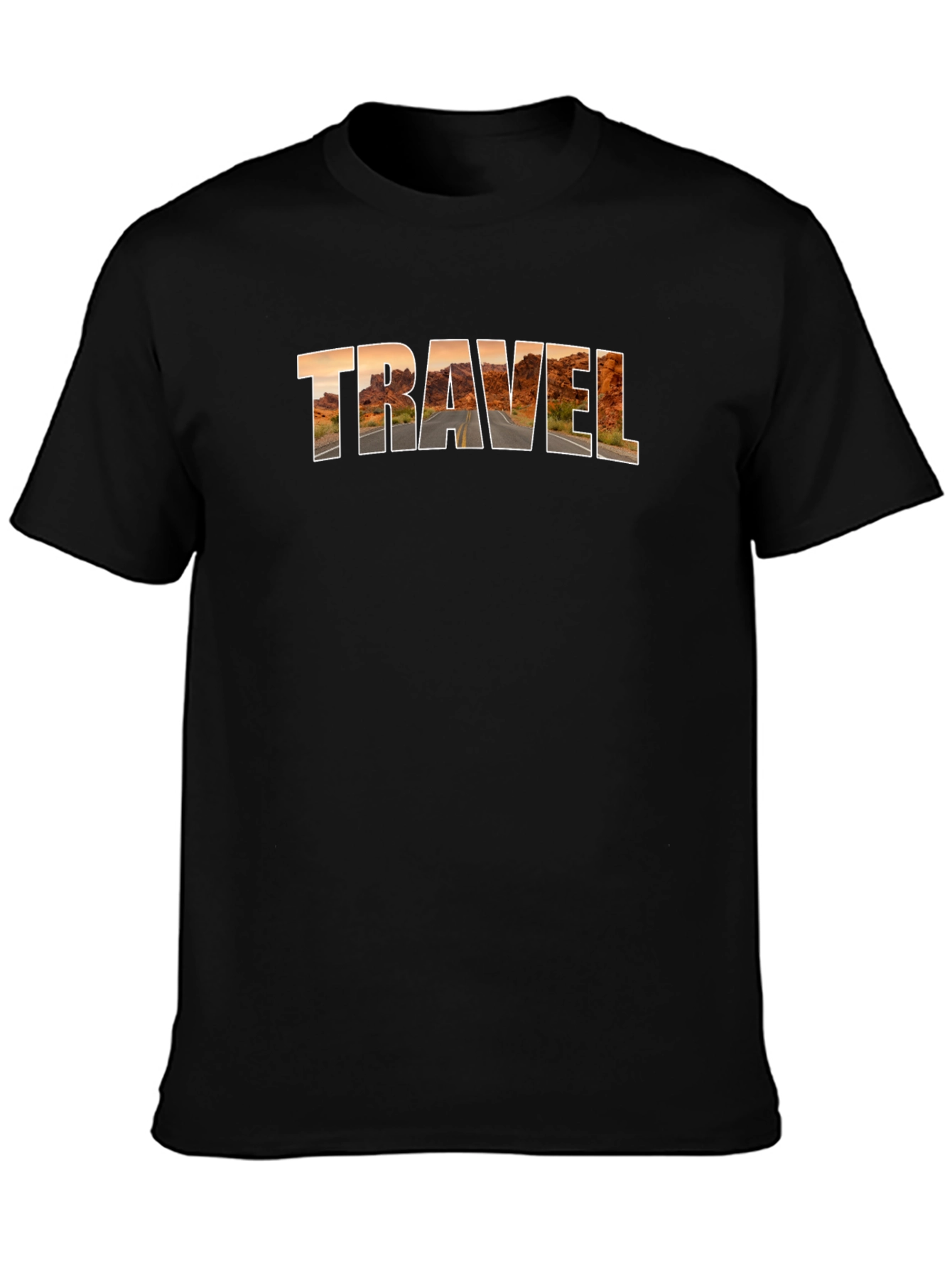 Travel Graphic Tee - Black Short Sleeve T-Shirt