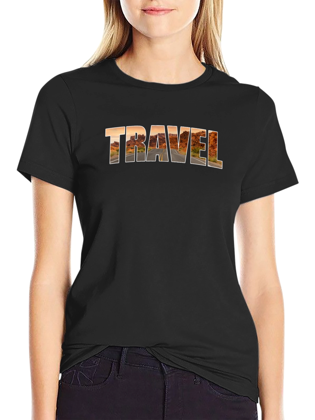Travel Graphic Tee - Black Short Sleeve T-Shirt