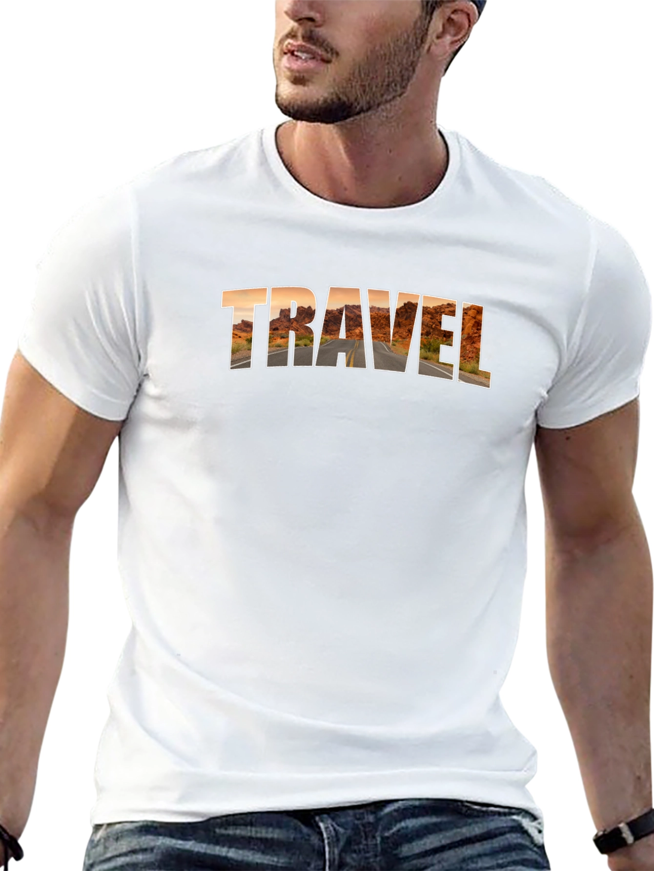 Travel Graphic Tee - Black Short Sleeve T-Shirt