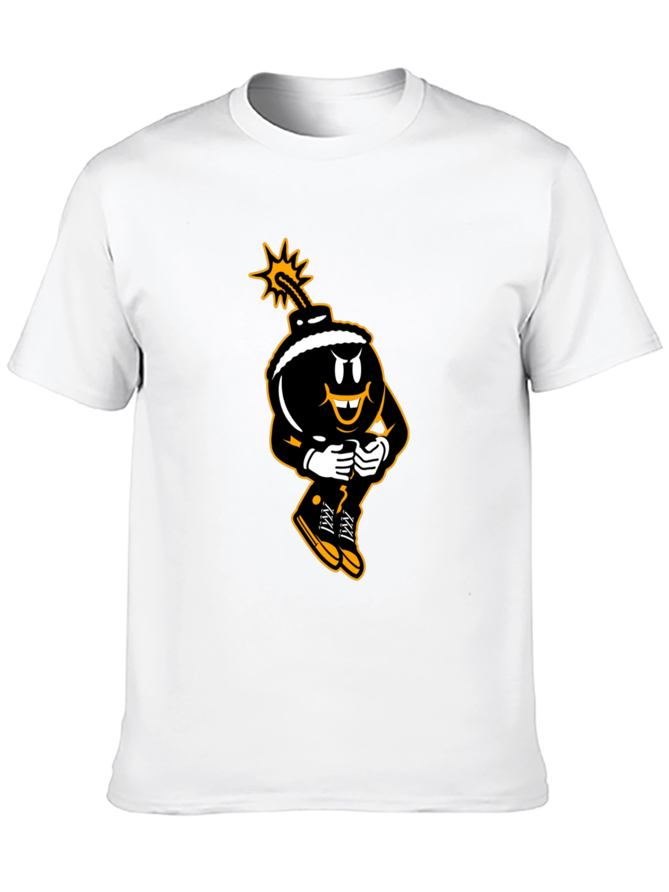 Cartoon Bomb Graphic Black T-Shirt