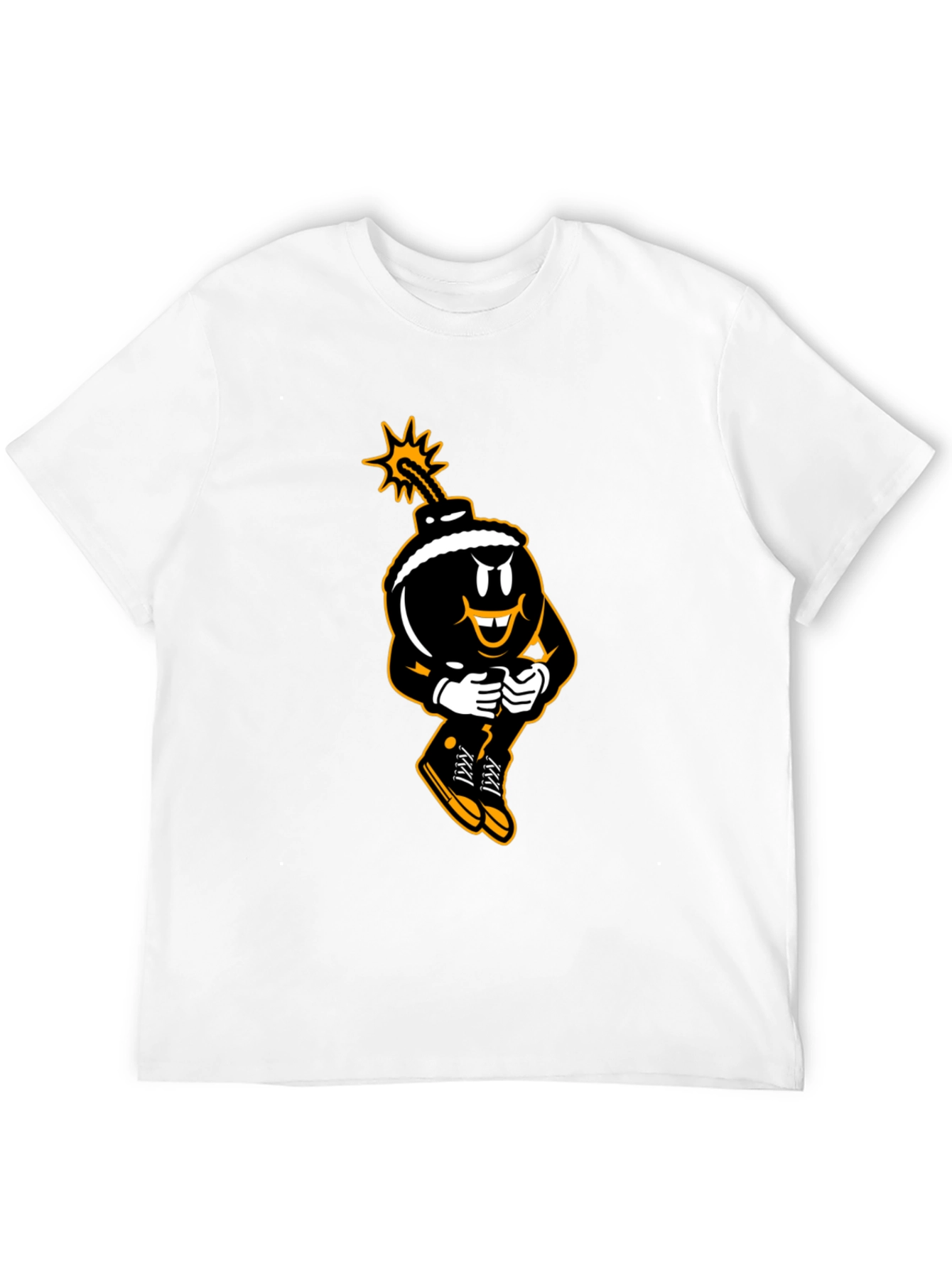 Cartoon Bomb Graphic Black T-Shirt