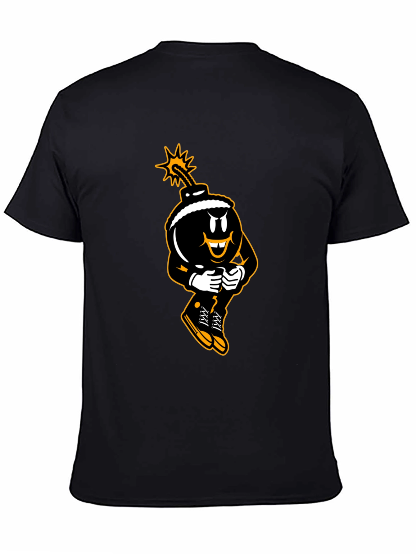 Cartoon Bomb Graphic Black T-Shirt