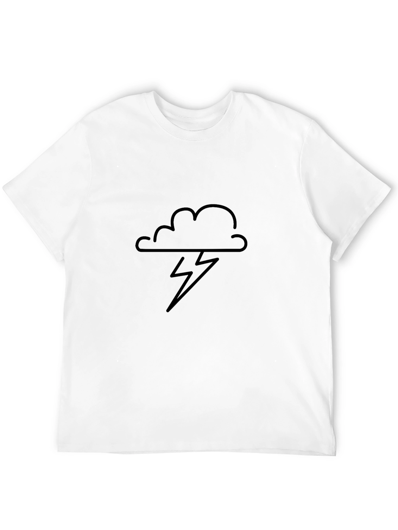 Black Cloud & Lightning Bolt Graphic Tee - Mens