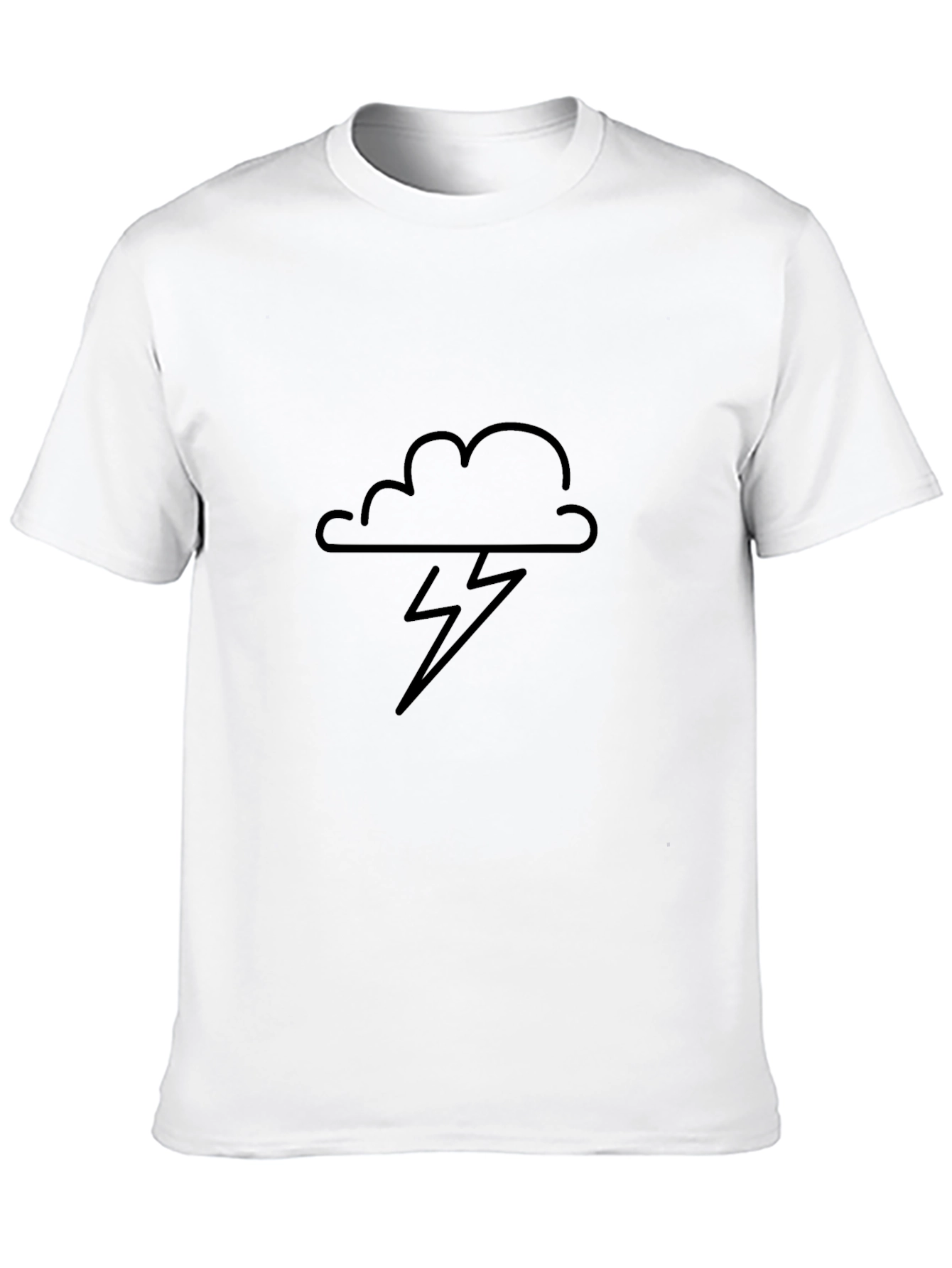 Black Cloud & Lightning Bolt Graphic Tee - Mens