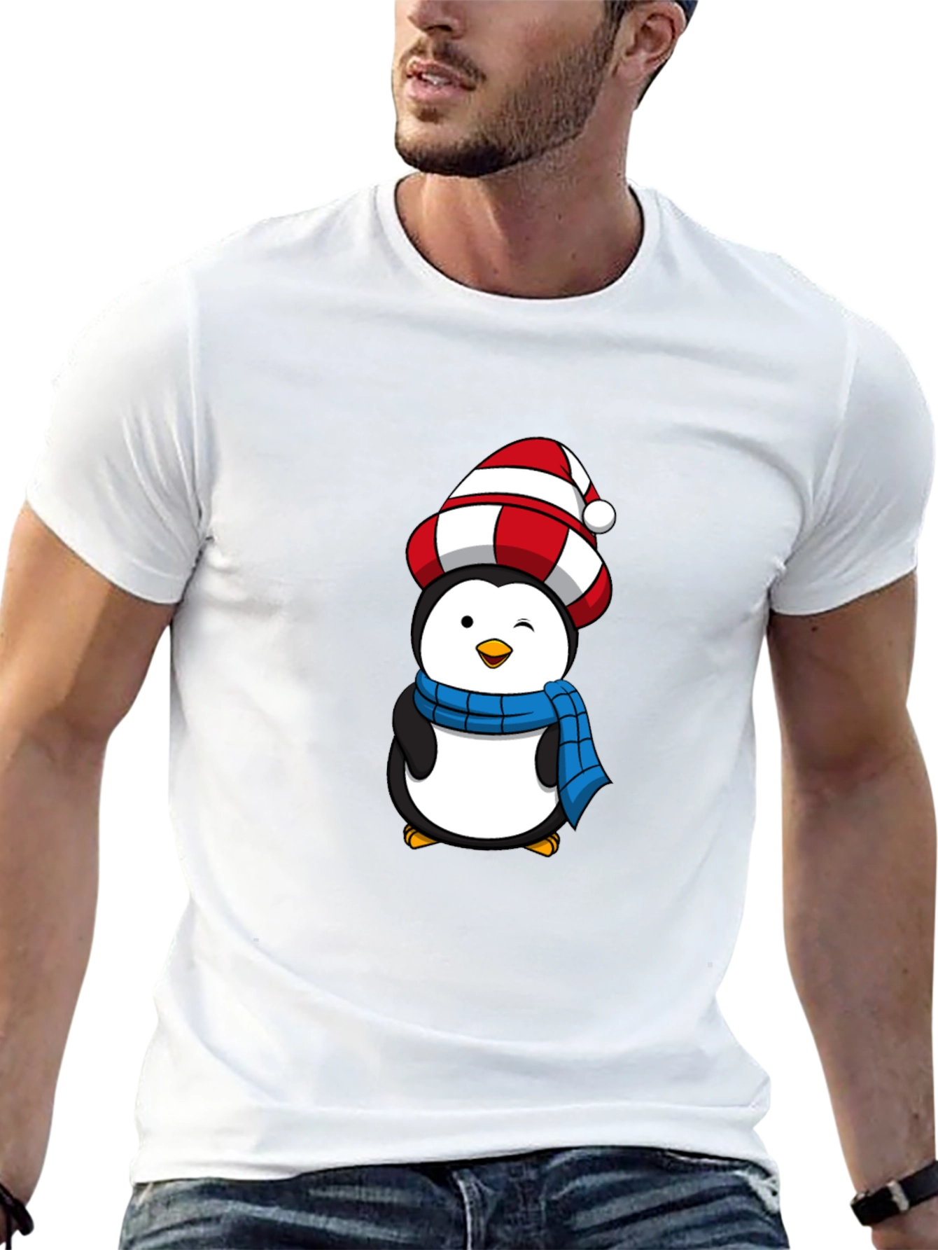 Festive Penguin T-Shirt - Holiday Cheer
