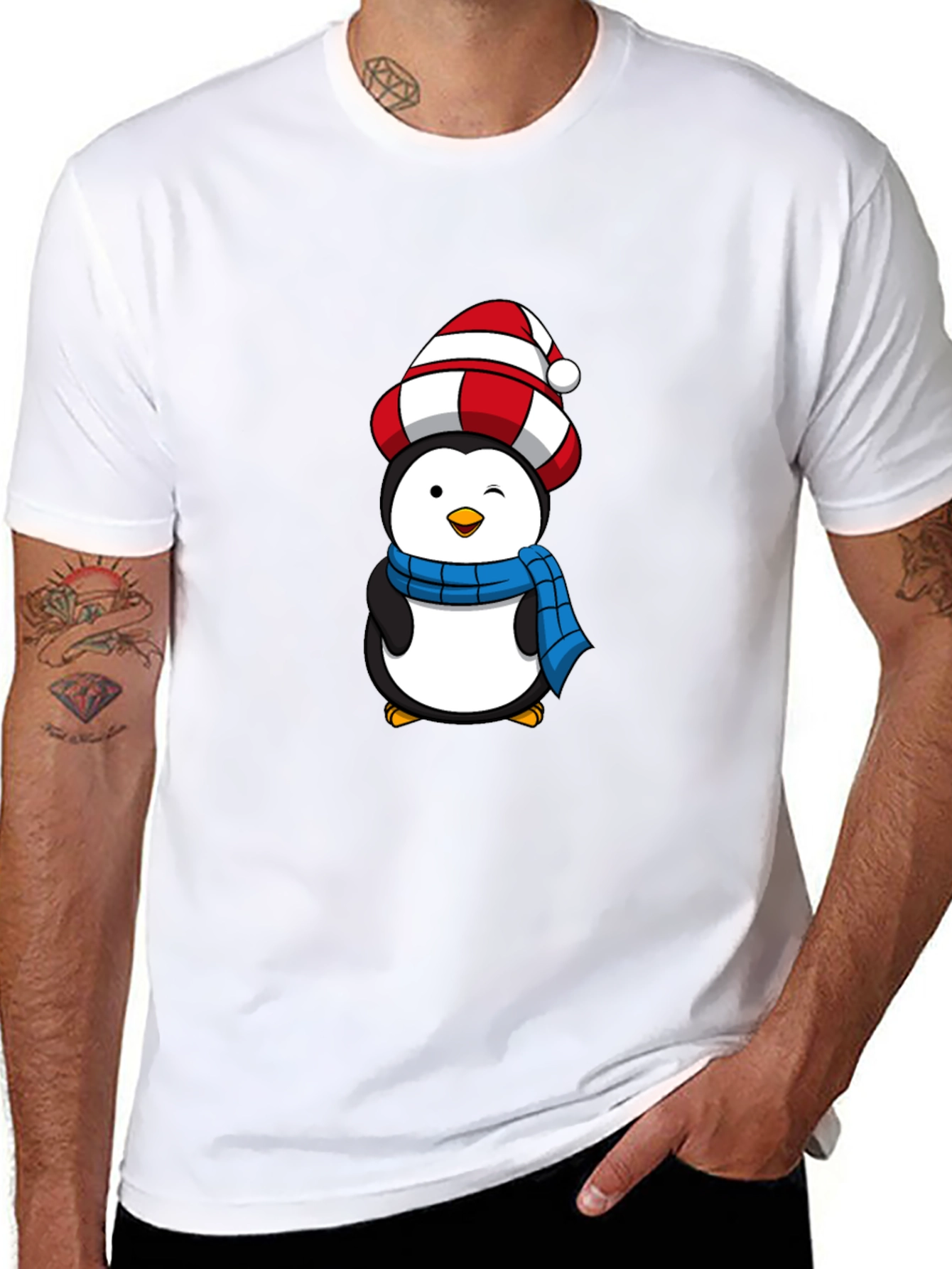 Festive Penguin T-Shirt - Holiday Cheer