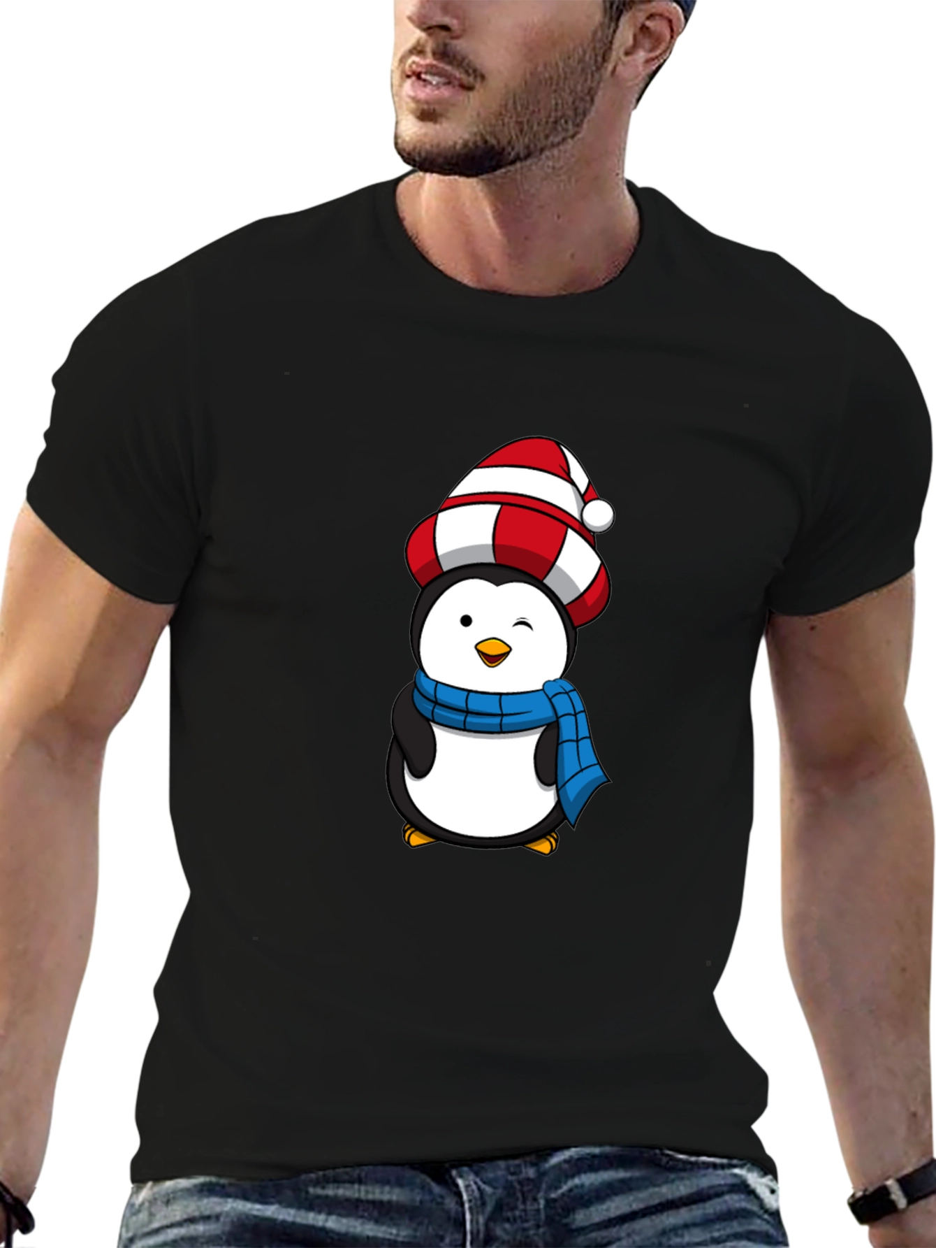 Festive Penguin T-Shirt - Holiday Cheer