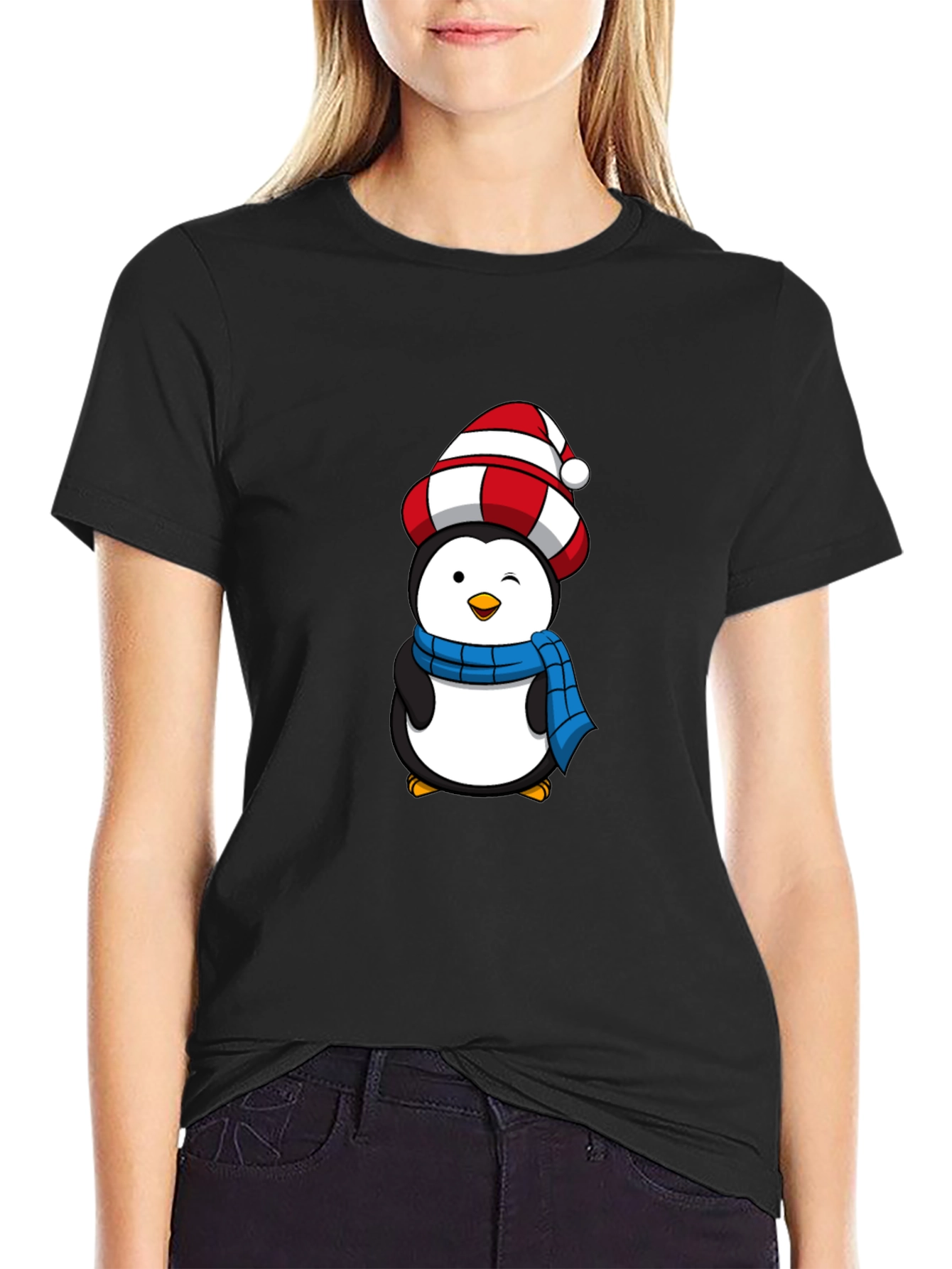 Festive Penguin T-Shirt - Holiday Cheer