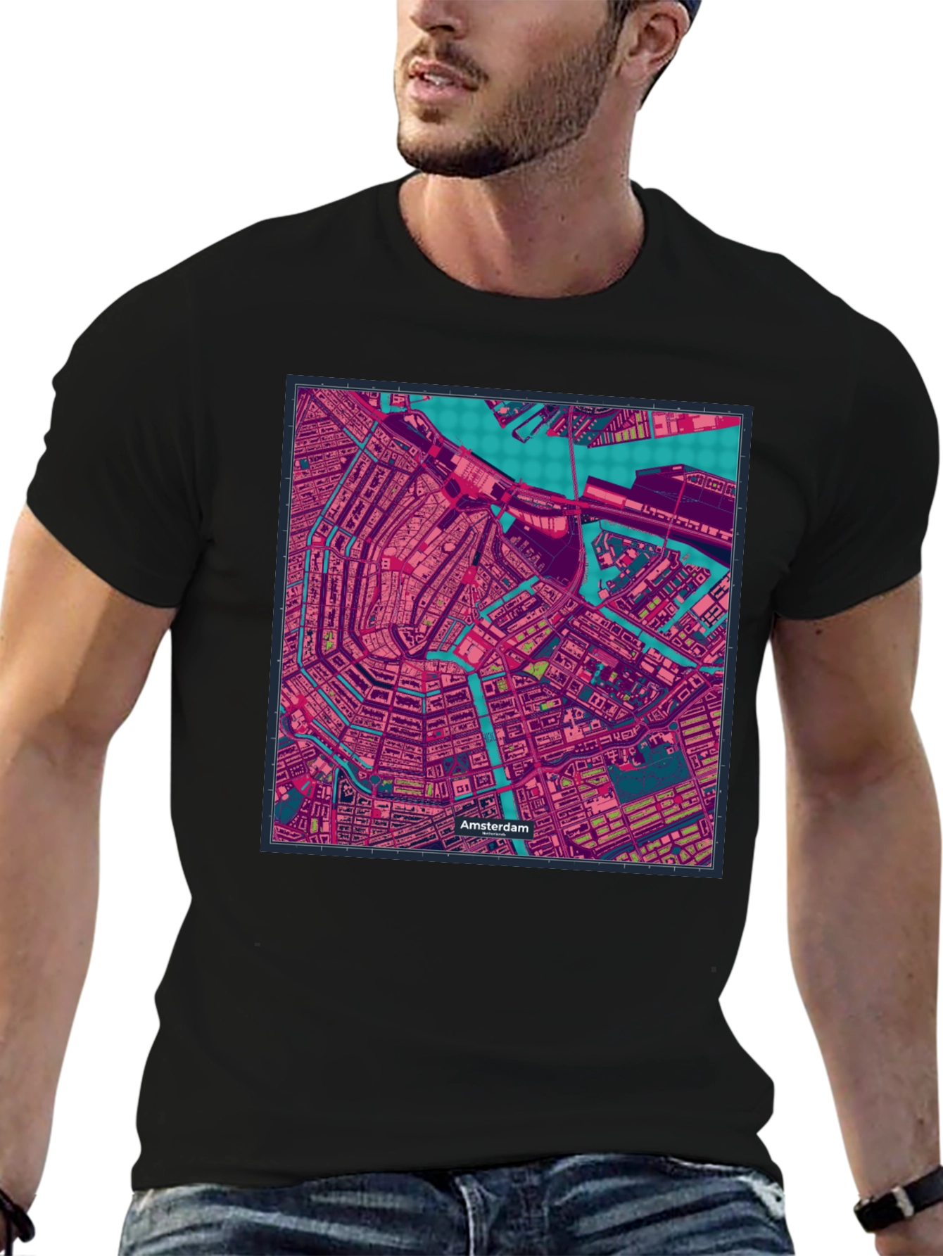 Amsterdam Map T-Shirt - Unique City Streetwear