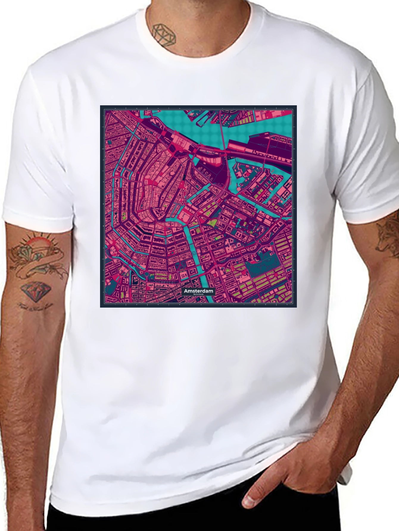 Amsterdam Map T-Shirt - Unique City Streetwear
