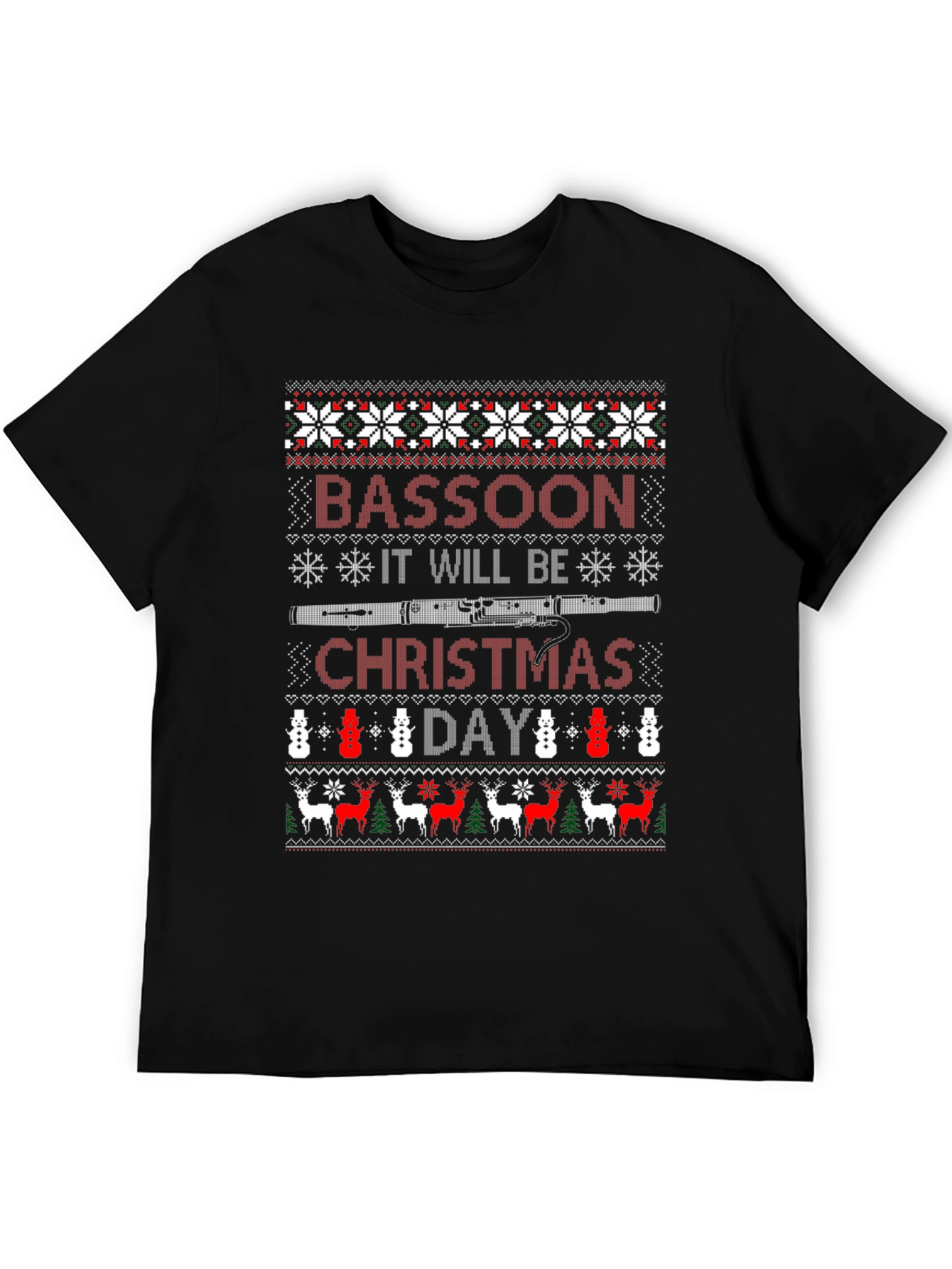 Bassoon Christmas Day T-Shirt Ugly Sweater Style