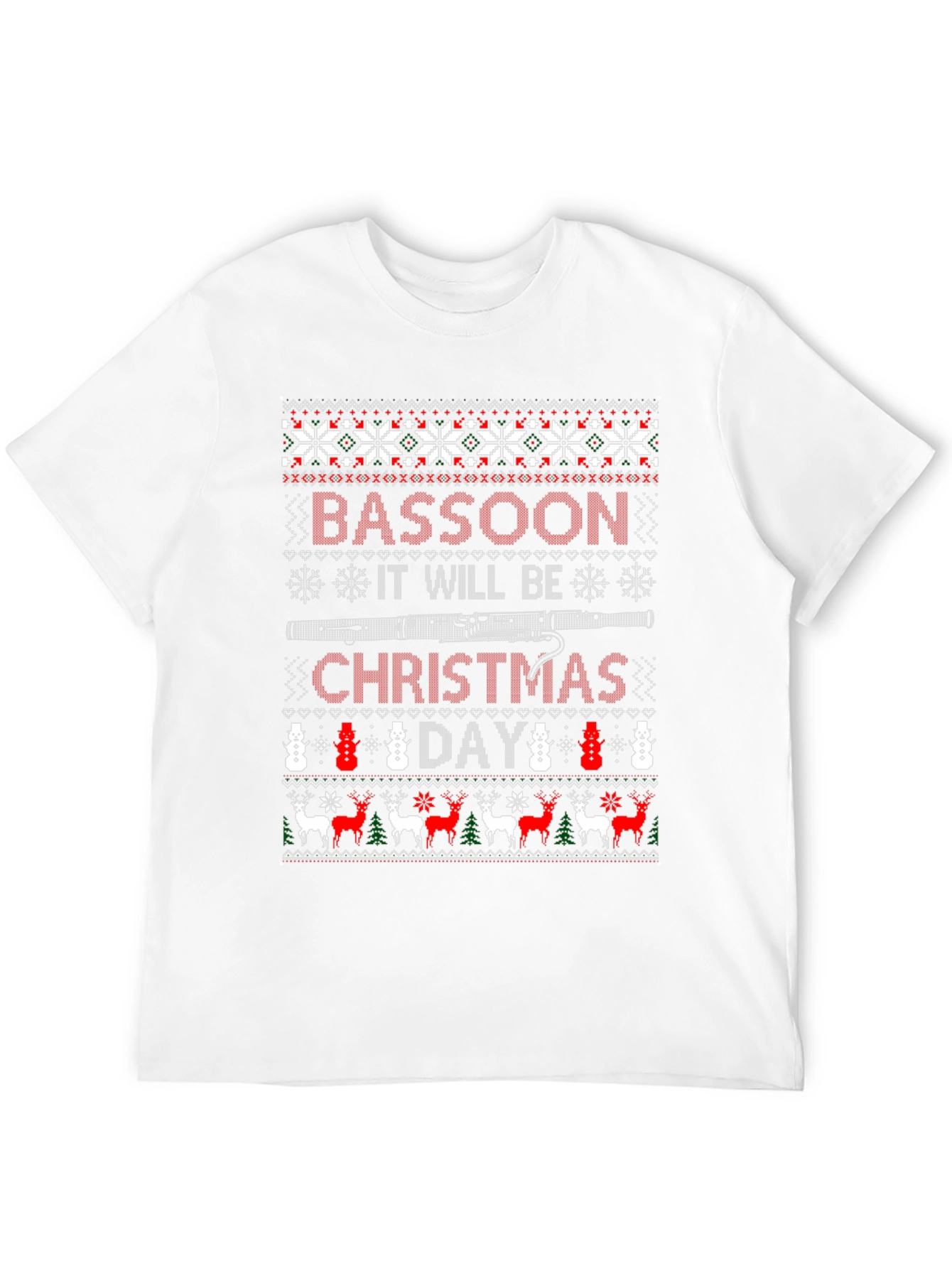 Bassoon Christmas Day T-Shirt Ugly Sweater Style