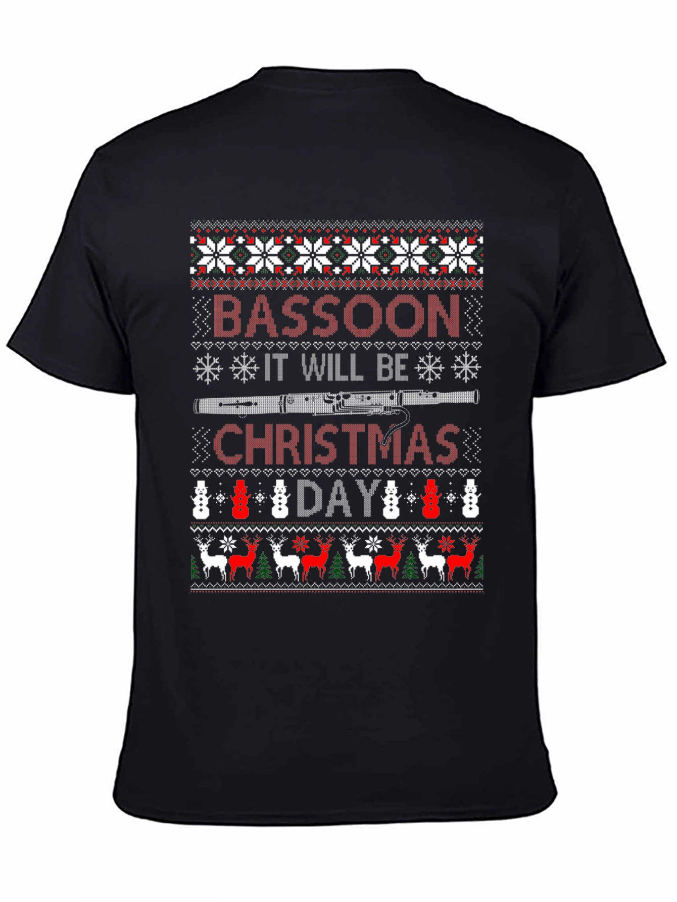 Bassoon Christmas Day T-Shirt Ugly Sweater Style