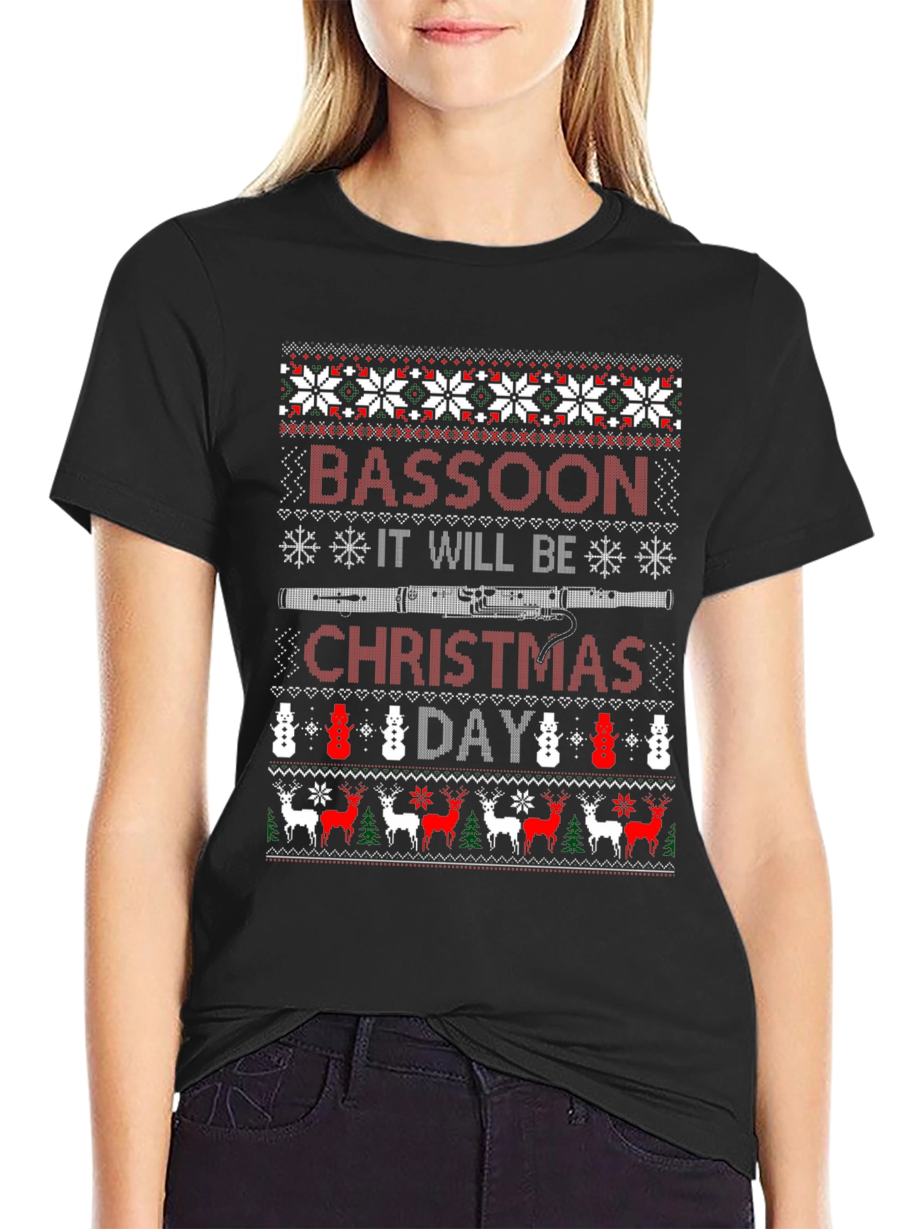 Bassoon Christmas Day T-Shirt Ugly Sweater Style