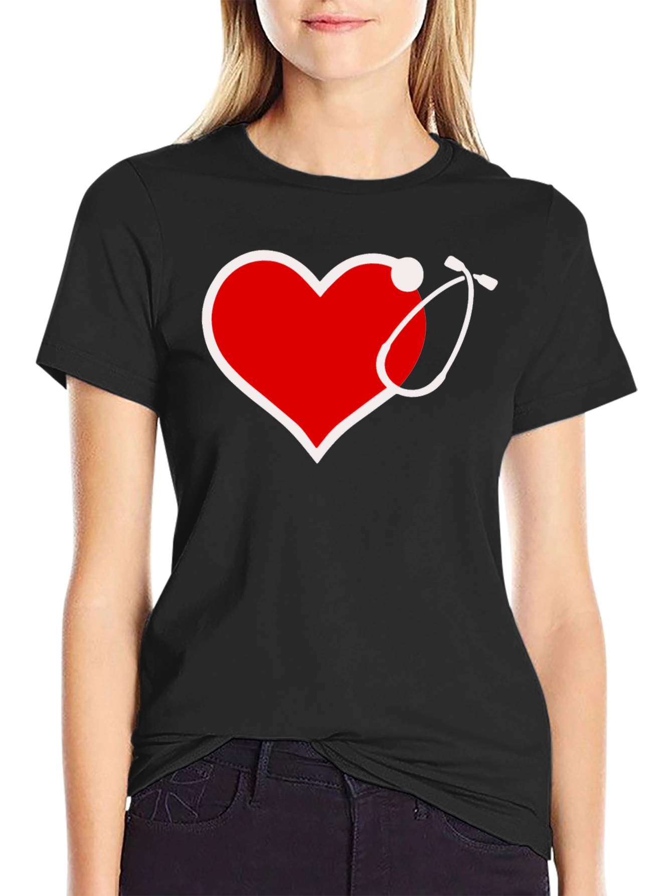 Heart Stethoscope Graphic Tee - Medical Love!