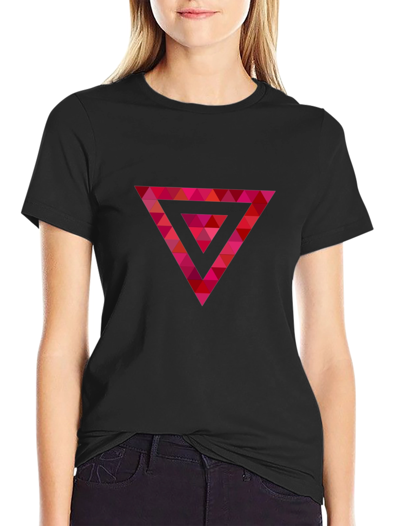 Geometric Triangle Graphic T-Shirt - Modern Design