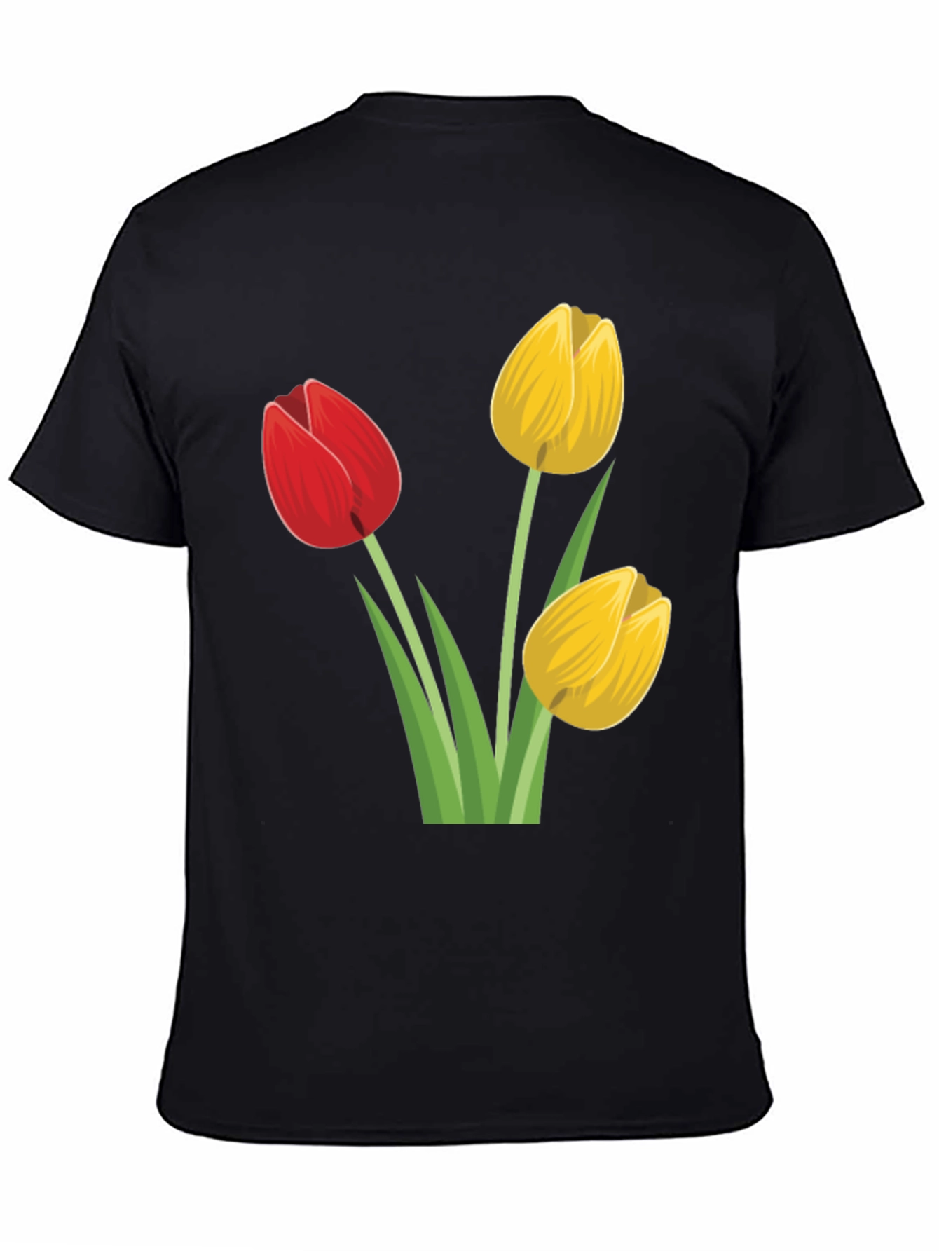 Tulip Graphic Tee - Black Cotton T-Shirt
