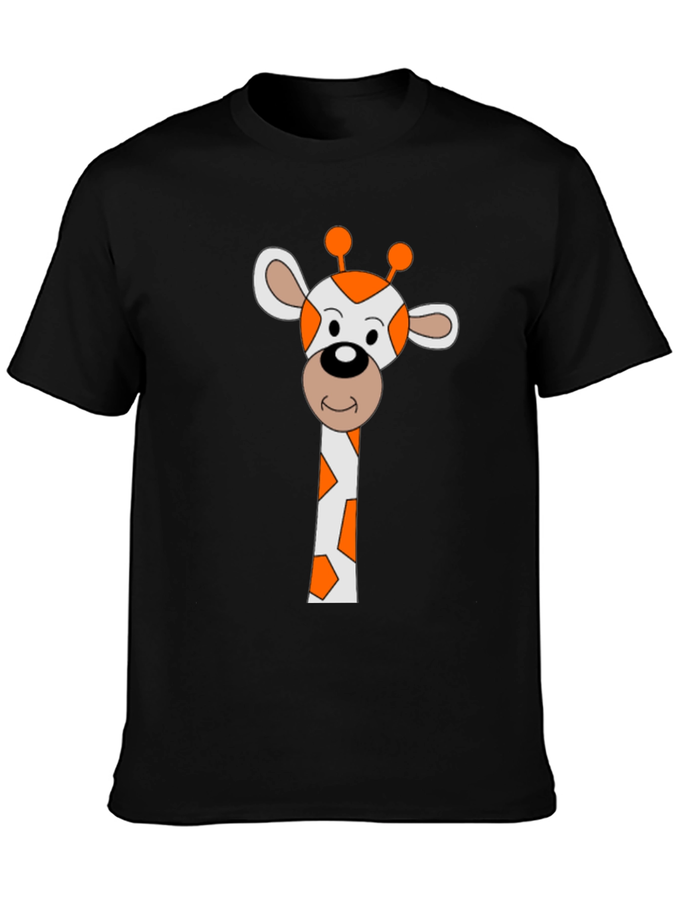 Giraffe Graphic Tee - Black Cotton Blend Shirt