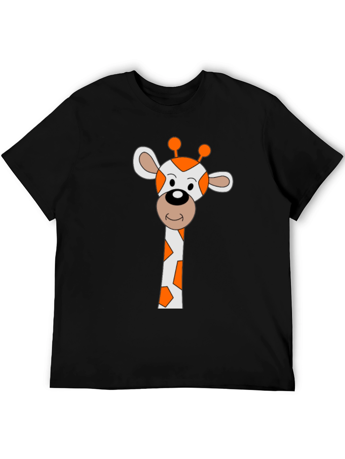 Giraffe Graphic Tee - Black Cotton Blend Shirt