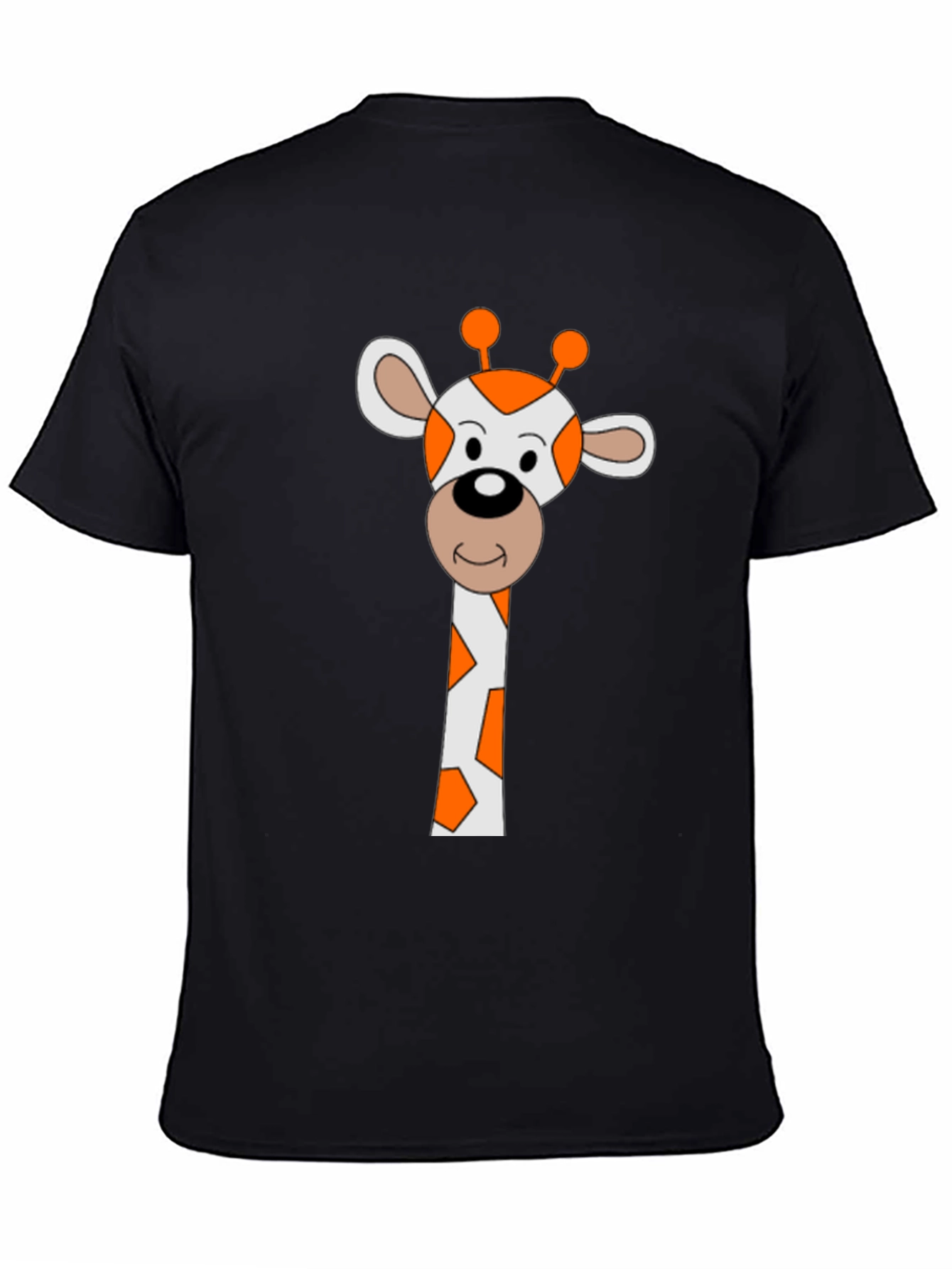 Giraffe Graphic Tee - Black Cotton Blend Shirt