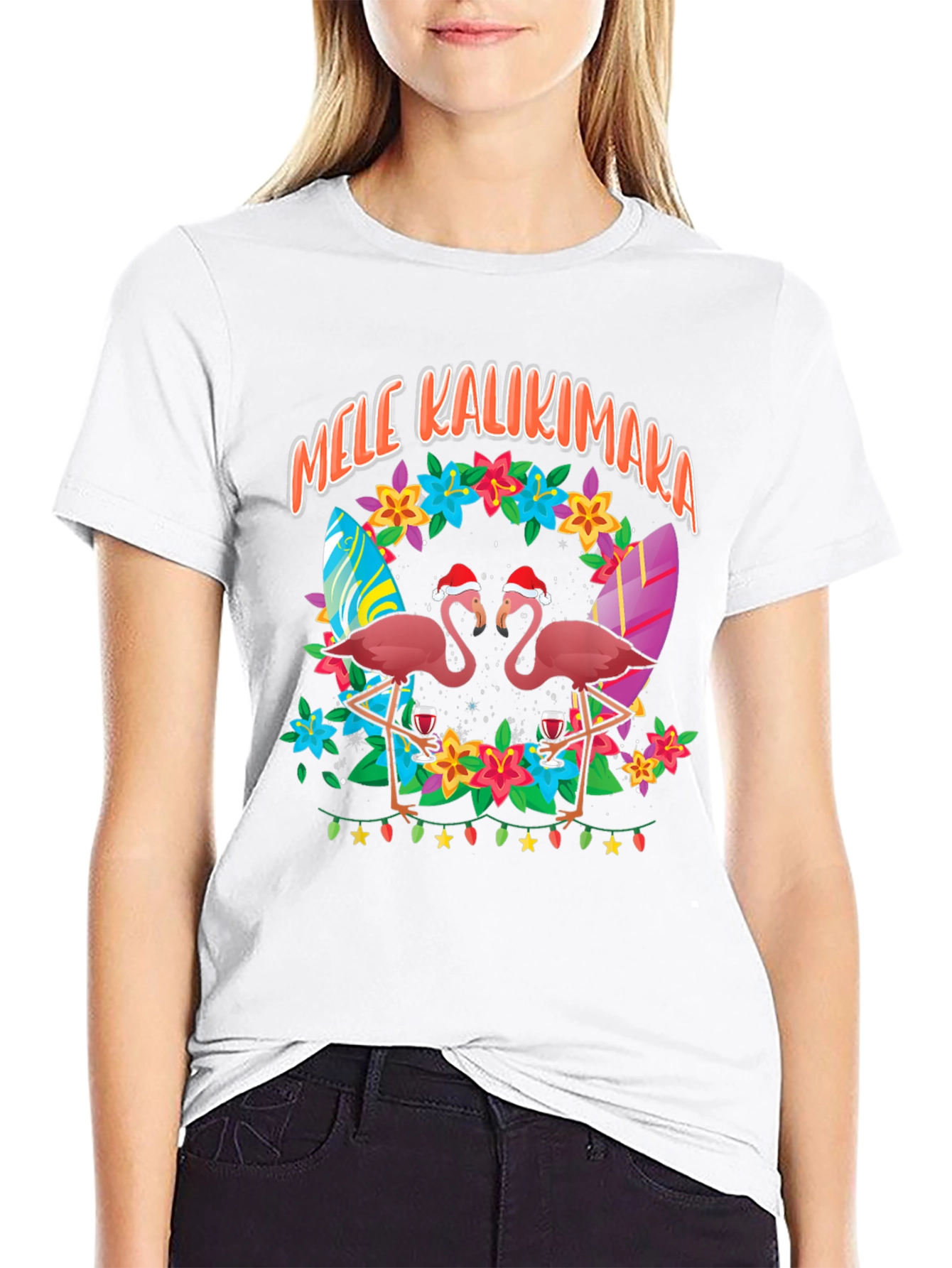 Mele Kalikimaka Flamingo T-Shirt