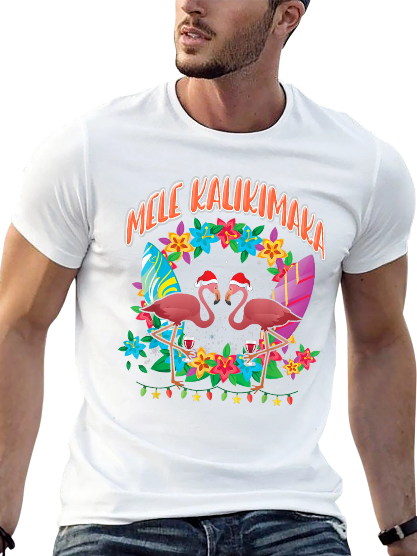 Mele Kalikimaka Flamingo T-Shirt