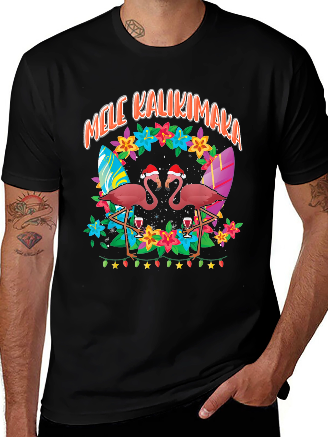 Mele Kalikimaka Flamingo T-Shirt