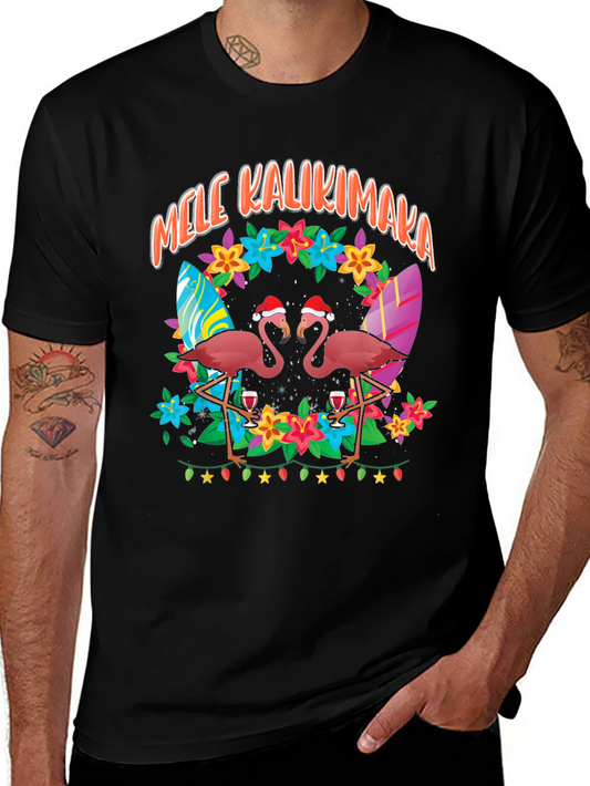 Mele Kalikimaka Flamingo T-Shirt