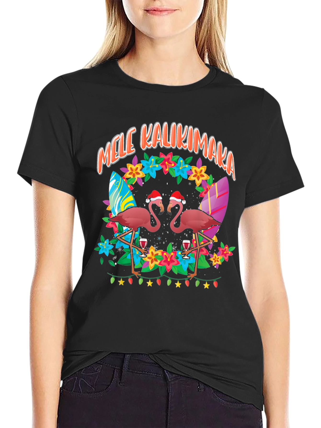 Mele Kalikimaka Flamingo T-Shirt
