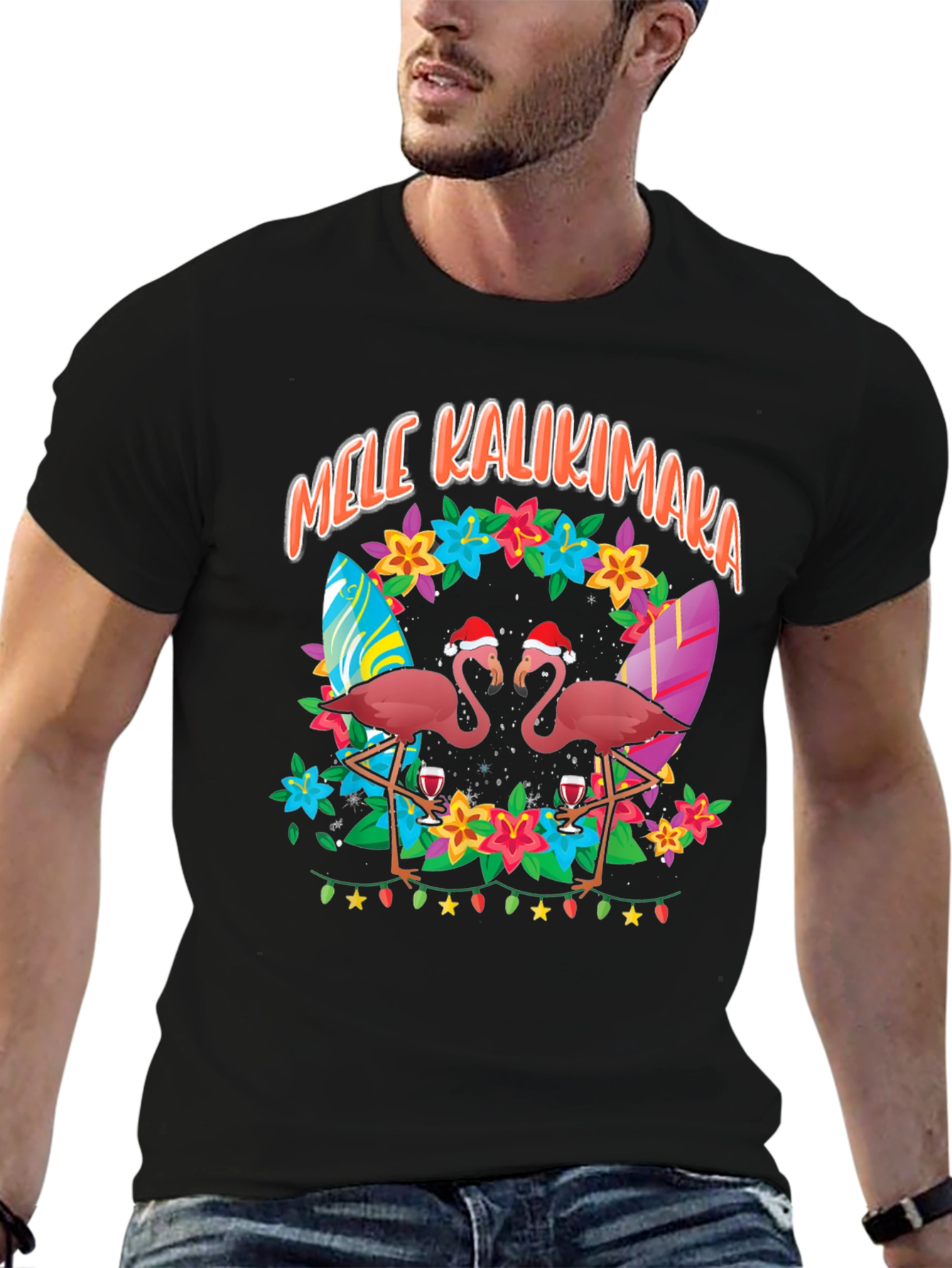 Mele Kalikimaka Flamingo T-Shirt