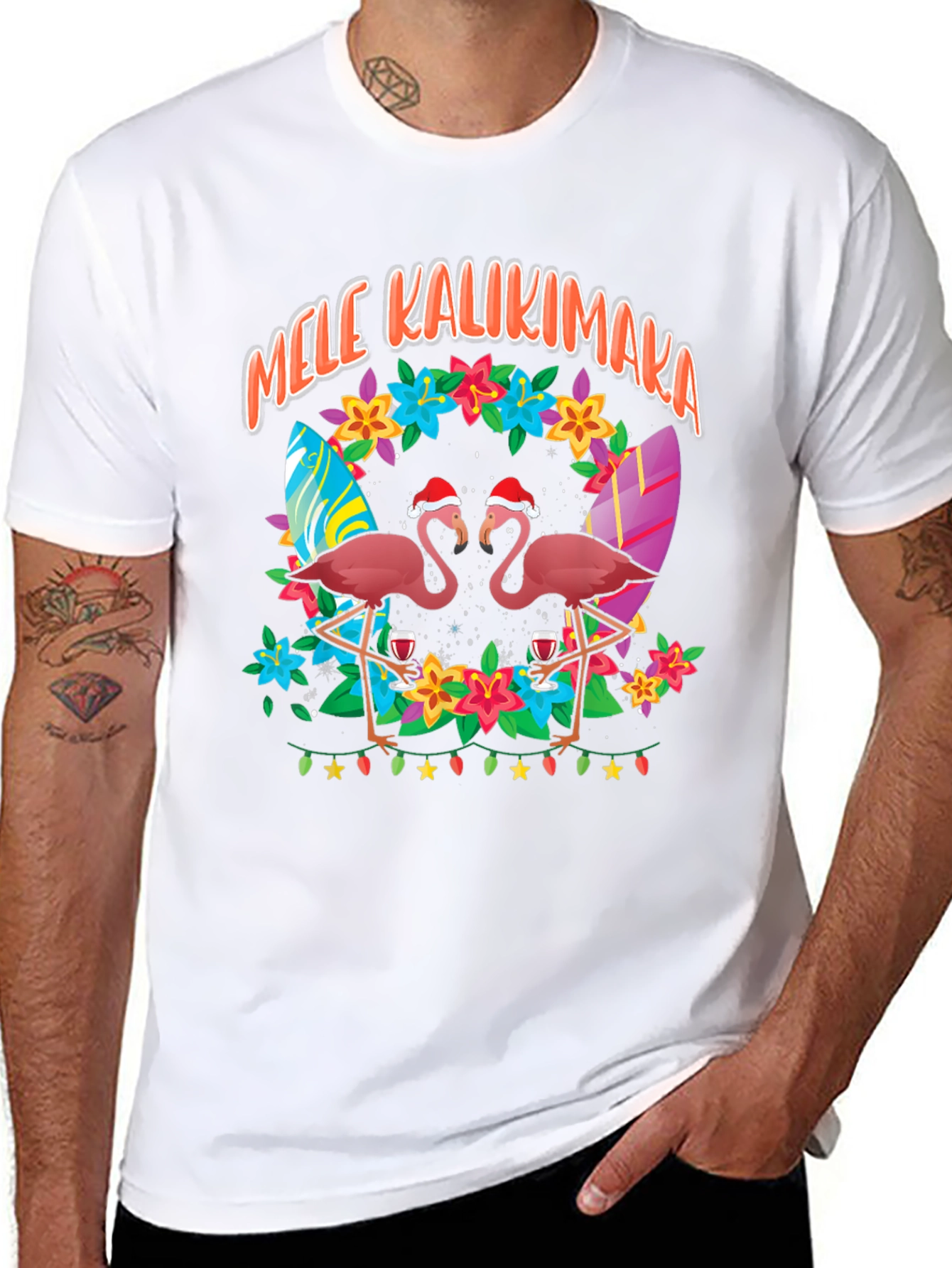 Mele Kalikimaka Flamingo T-Shirt
