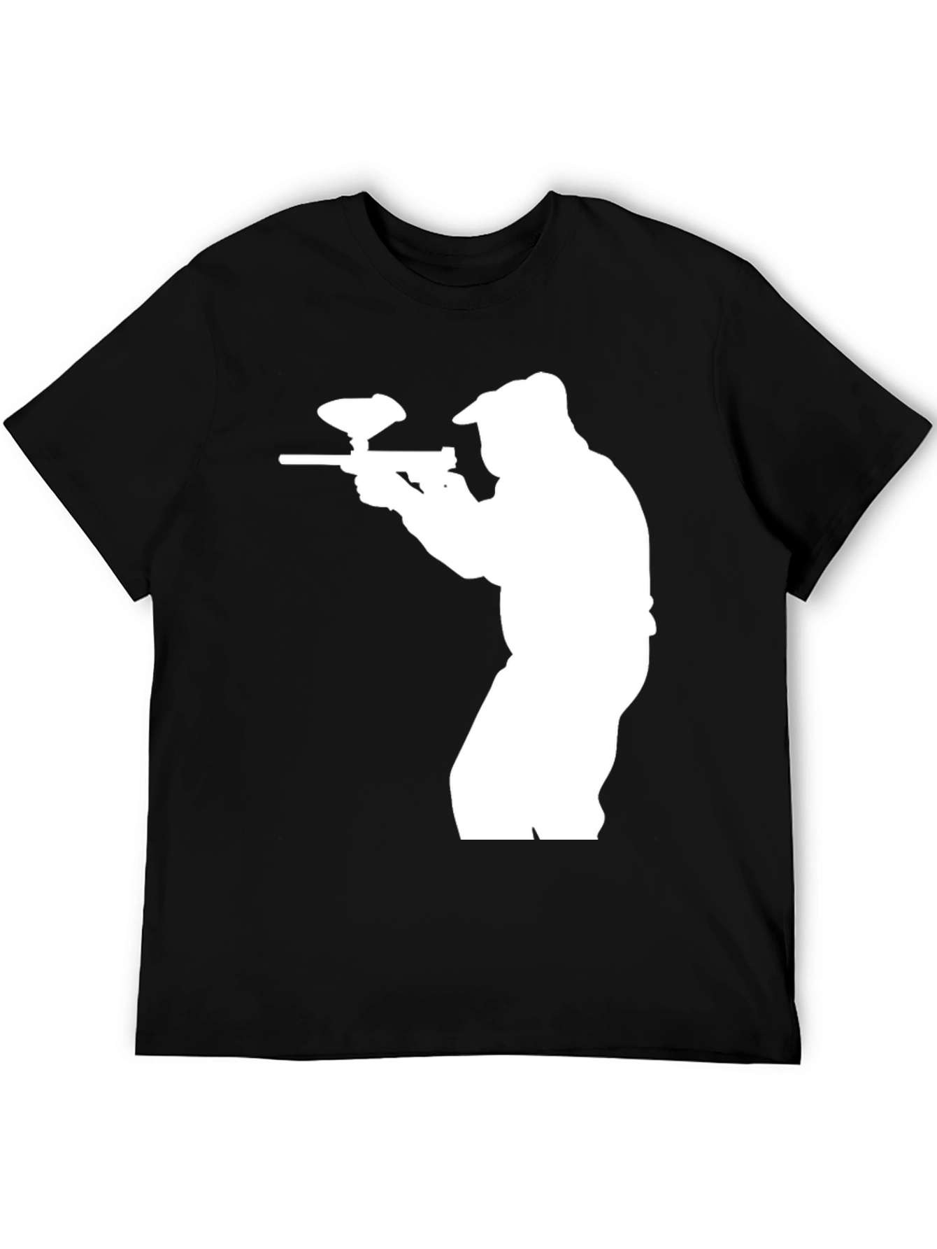 Paintball Player Silhouette Graphic T-Shirt