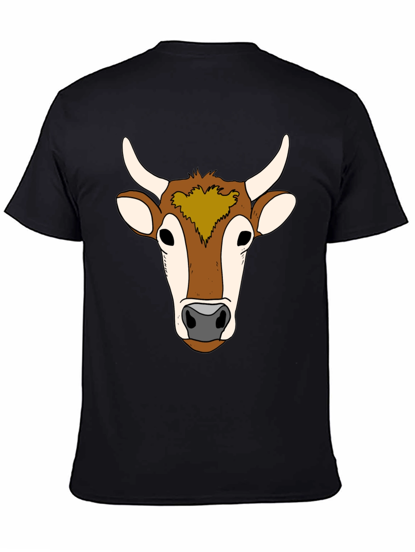 Cow Face Graphic Tee - Unisex Black T-Shirt