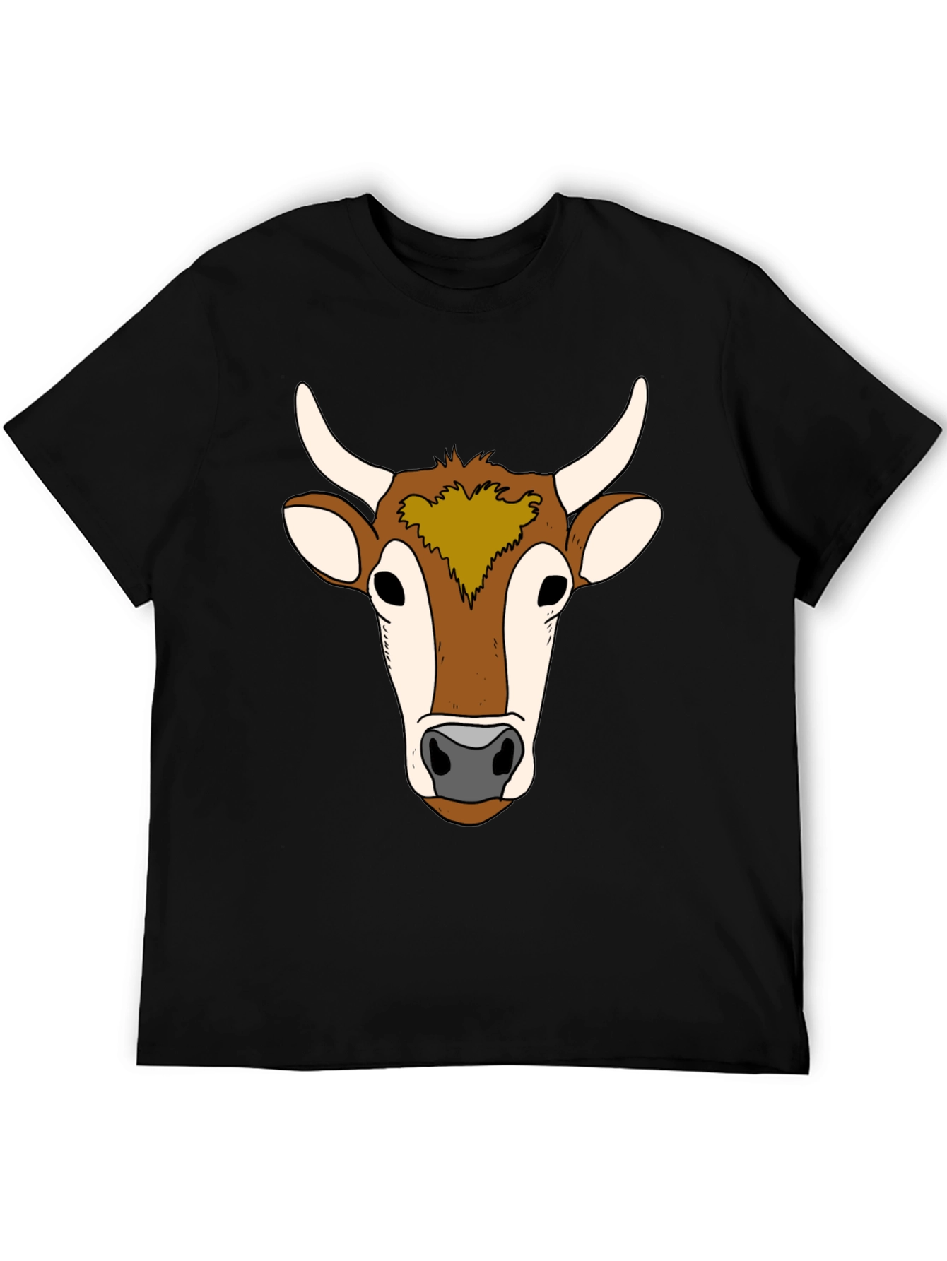 Cow Face Graphic Tee - Unisex Black T-Shirt