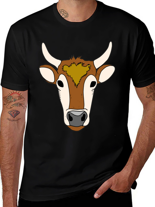 Cow Face Graphic Tee - Unisex Black T-Shirt