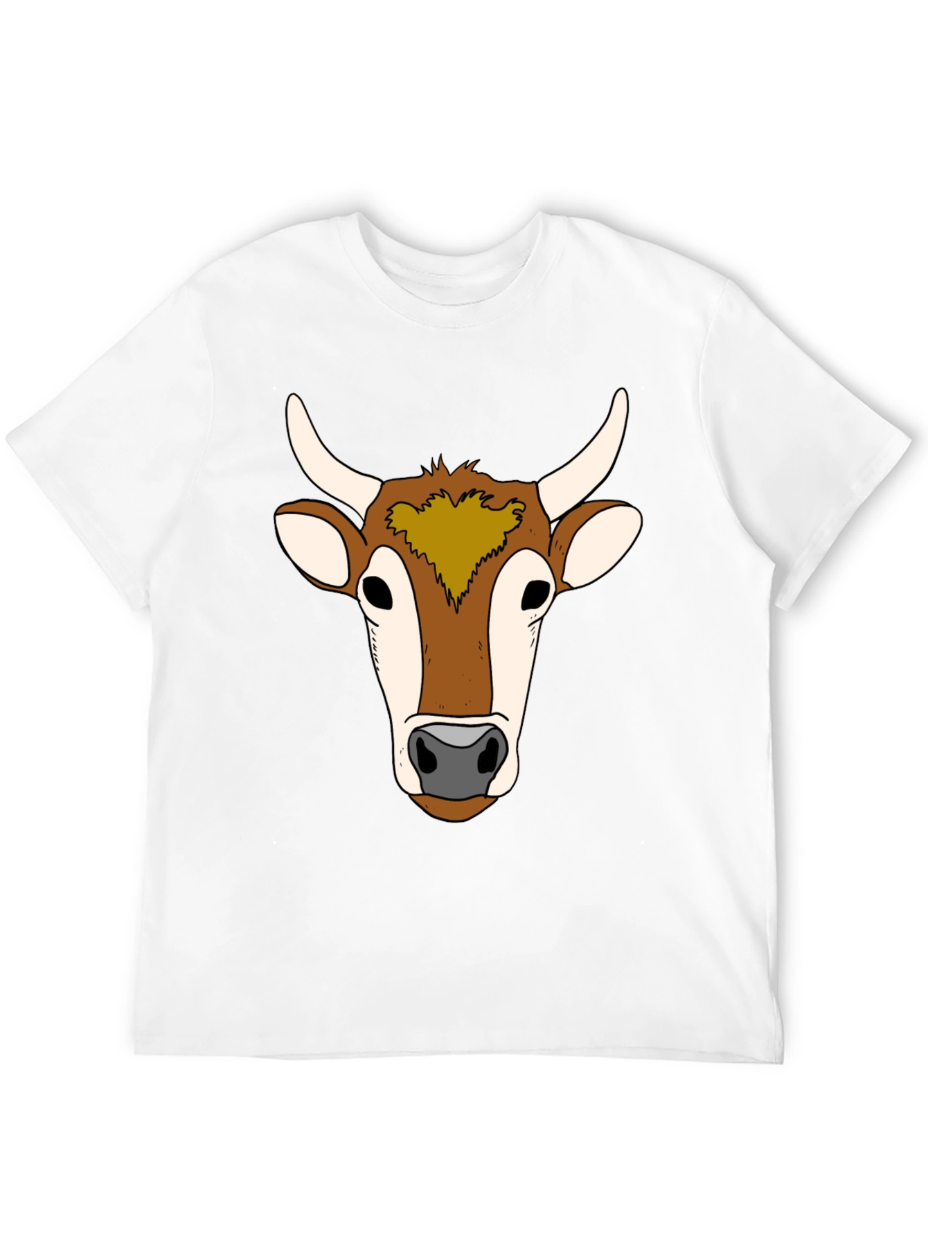 Cow Face Graphic Tee - Unisex Black T-Shirt