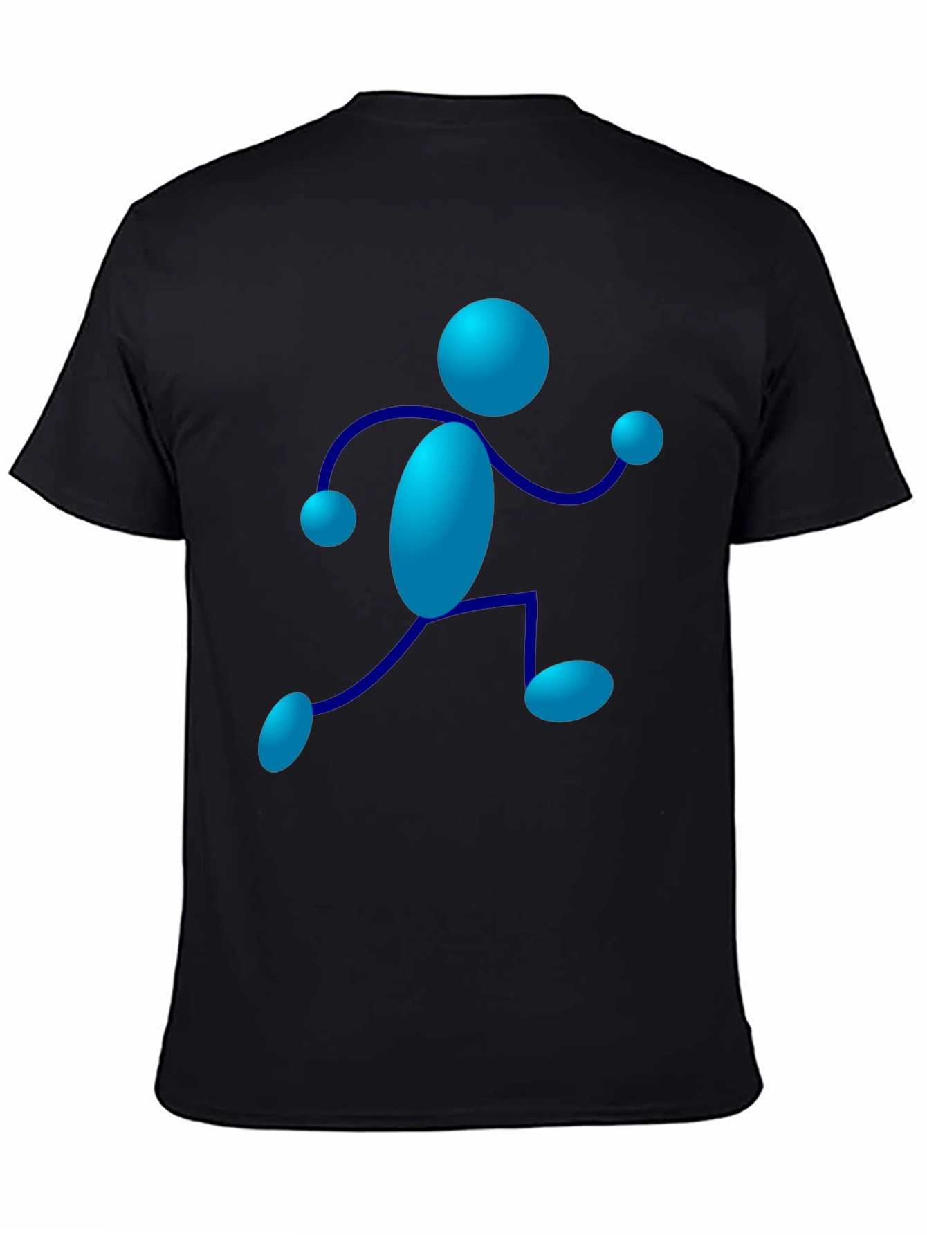 Funky Figure Tee - Black Cotton Crew Neck T-Shirt