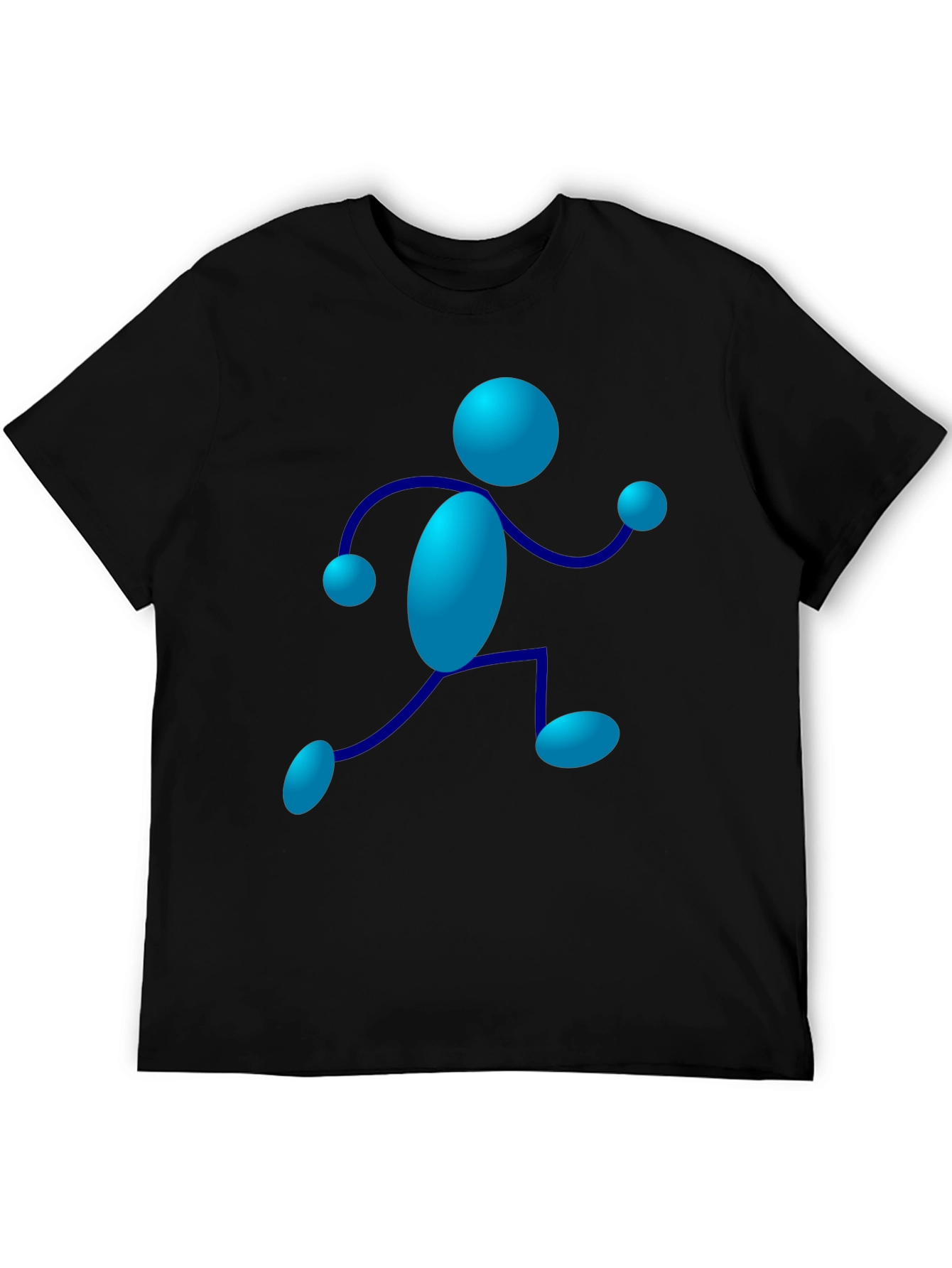 Funky Figure Tee - Black Cotton Crew Neck T-Shirt
